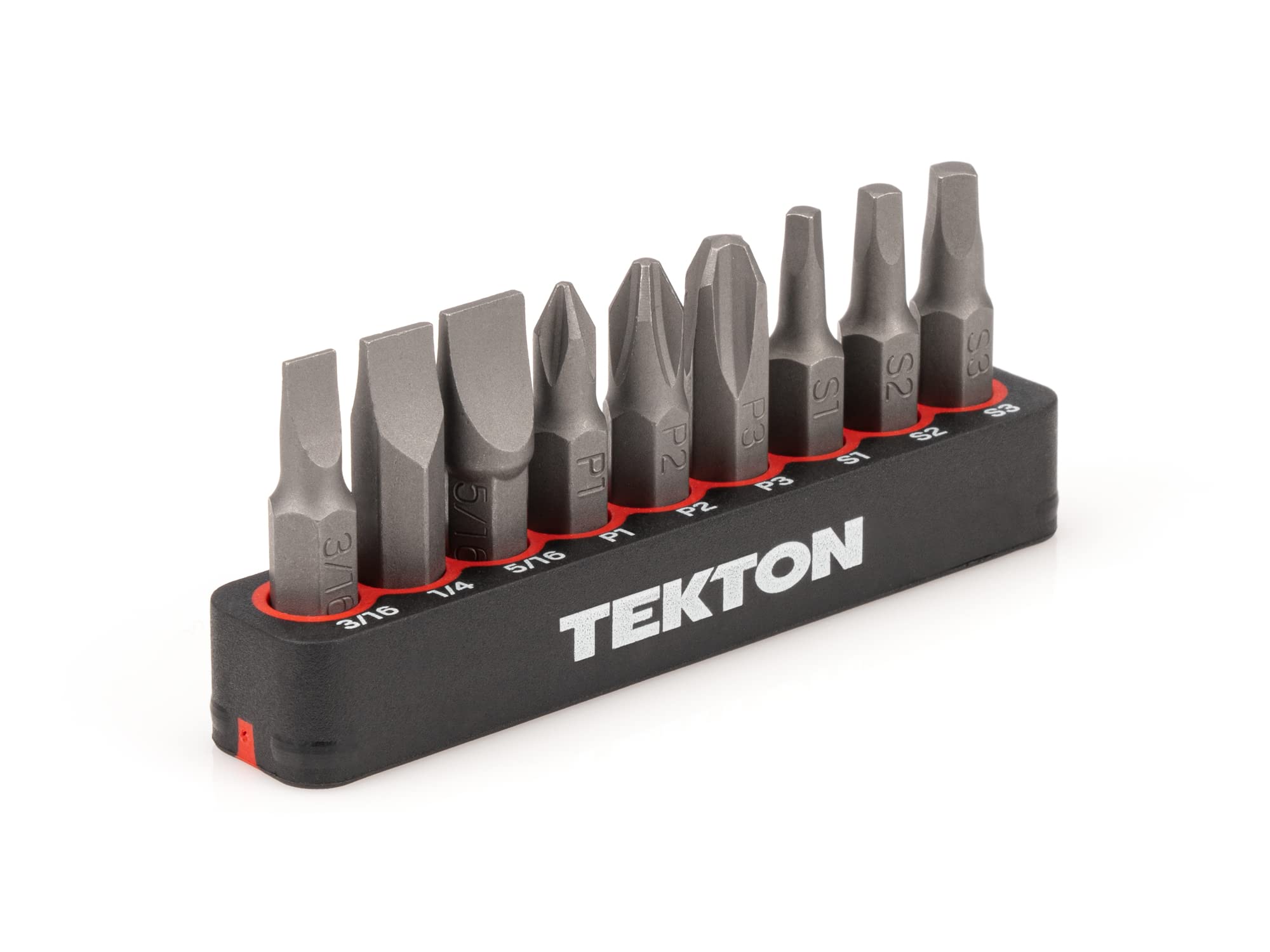 TEKTON 1/4 Inch Phillips, Slotted Square Bit Set, 9-Piece | DZZ93001