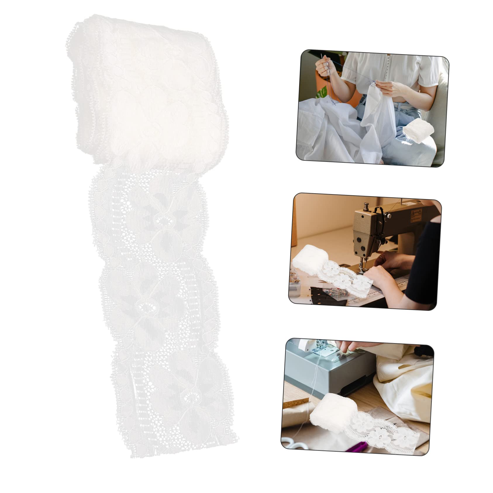 EXCEART 5piezas Lazo De Encaje Elástico Para Ropa Decoración Elegante Para Costura Para Vestidos Manualidades y Accesorios De Moda Metros