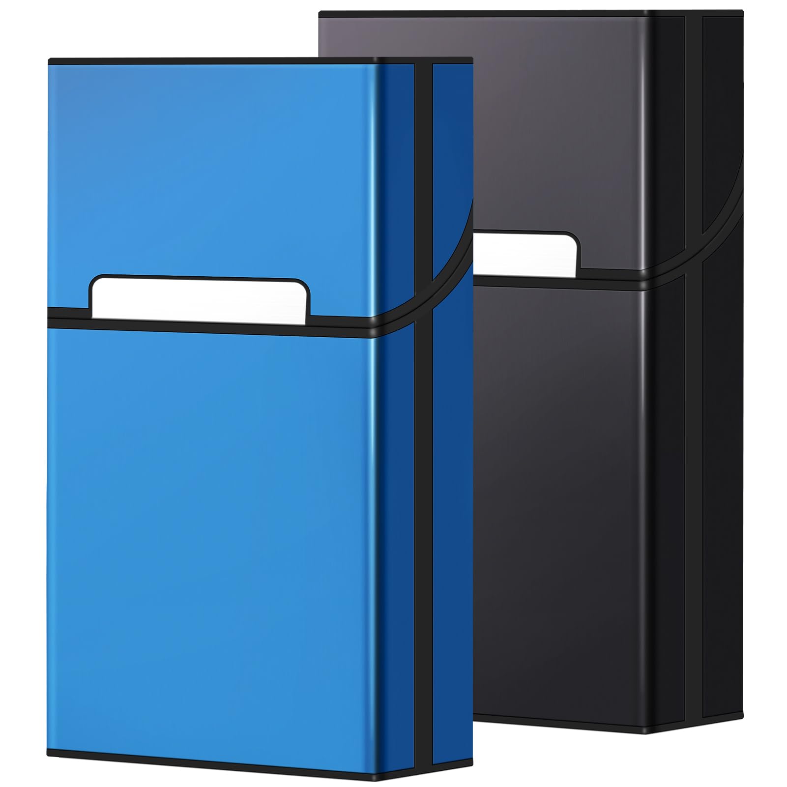 roygra Cigarette Case for 100's Size, 100mm 100S, Aluminum Magnetic 20 Capacity - Set of 2