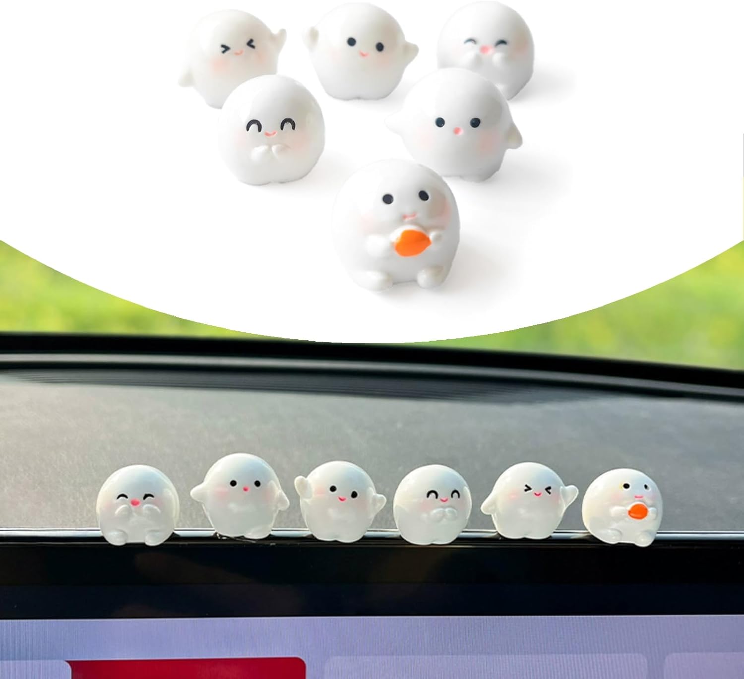 Adorably Playful Pixie,6 Pcs Automotive Interior Decoration Accessories for Car Rearview Mirror and Dashboard,Cute Anime Decor for Home Garden Office,Car Decor for Women，Funny Ornament Gifts