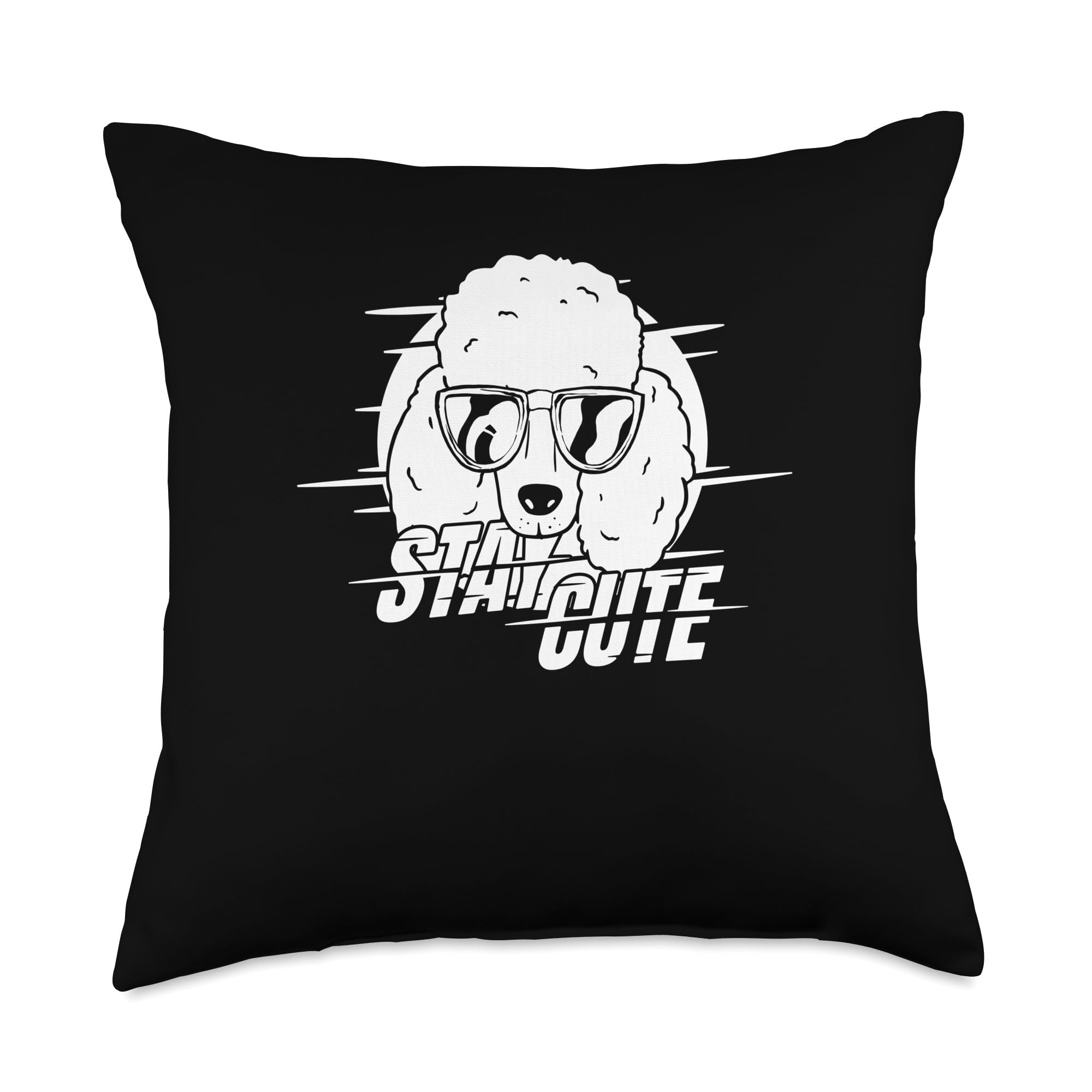 Poodle Cool-Dog Breed Pet Stay Cute Throw Pillow, 18x18, Multicolor