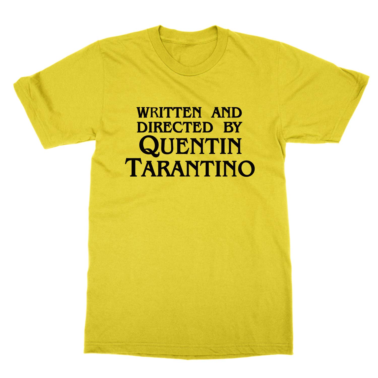 Clique Clothing Yellow Written And Directed By Quentin Tarantino T-Shirt (, L)