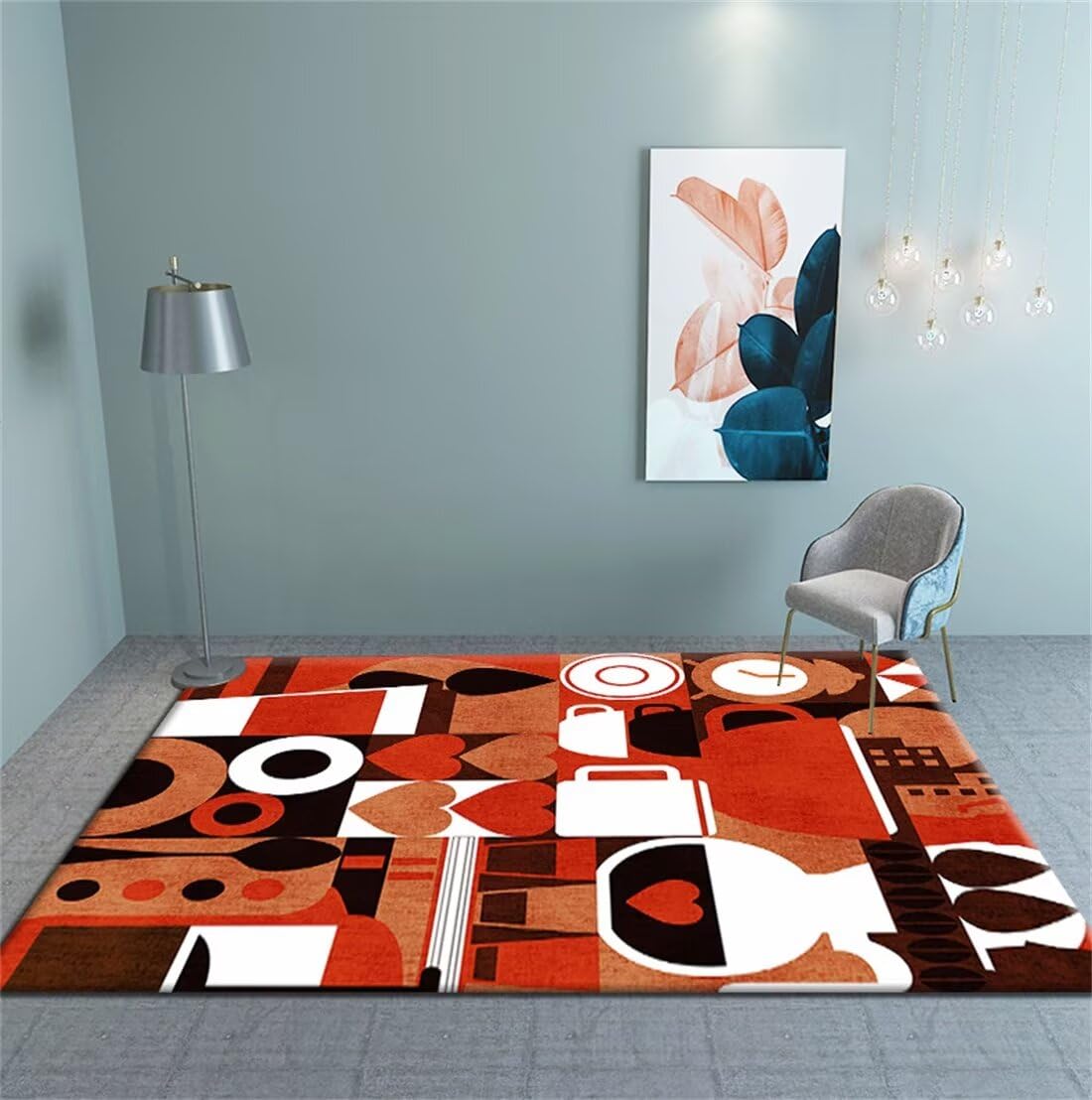 Tapis de salon pas cher 140x200 rouge antidérapant pour entrée intérieure et grande zone