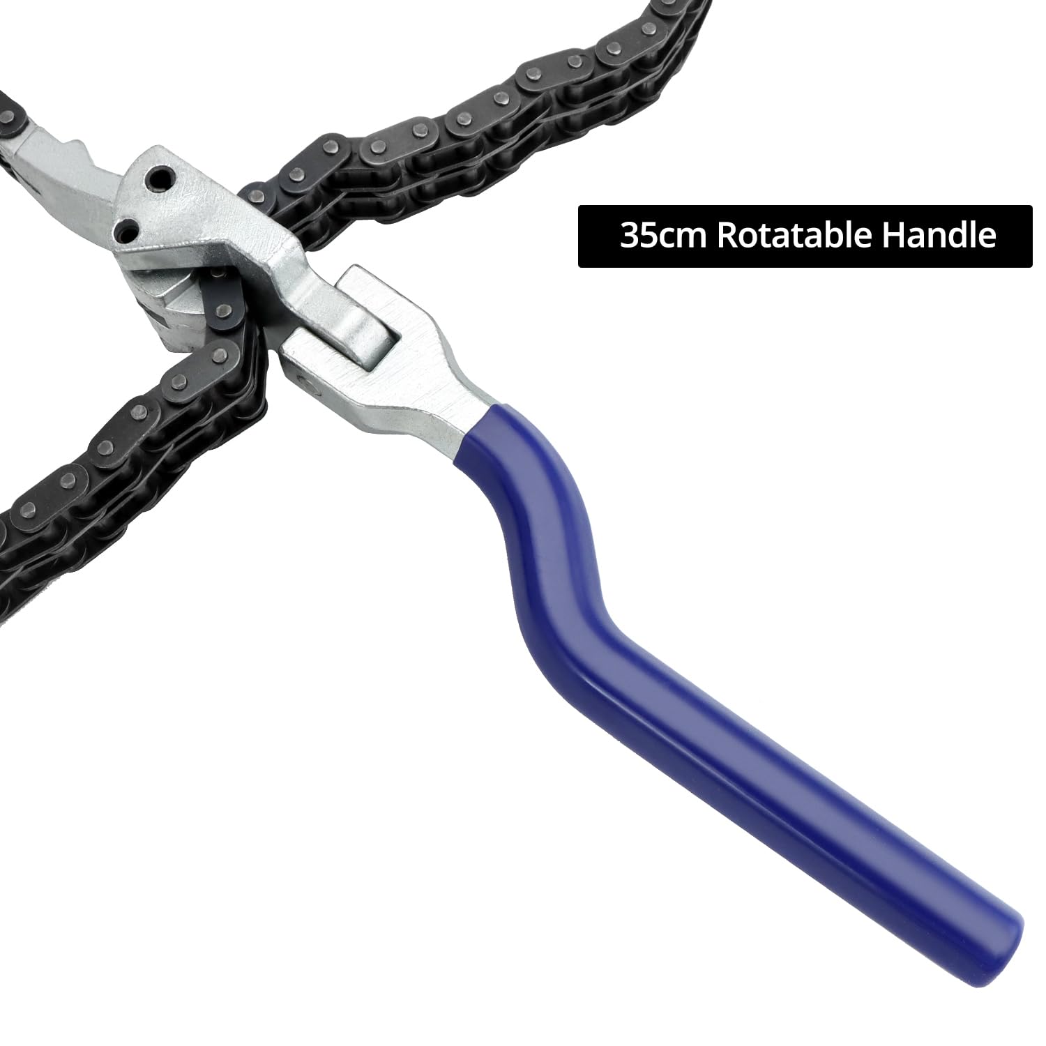 QWORK® Clé à Chaîne Filtre à Huile - Chaîne Duplex de 600 mm, Ø 60-195 mm - pour Auto-Moto Ouverture de filtres