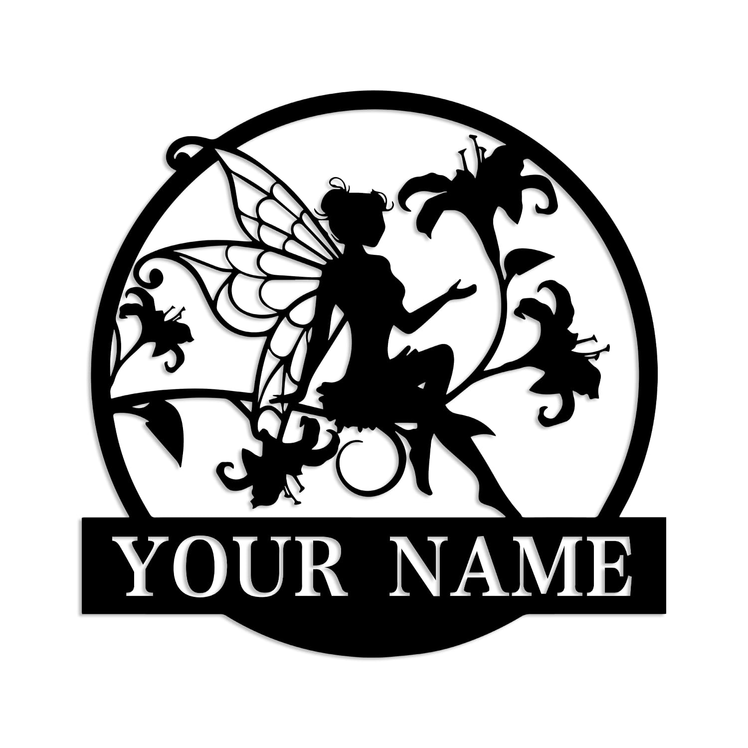 Kissesuu Fairy B Custom Fairy Garden Sign,Metal Fairy Garden Stake,Personalized Garden Sign,Personalized Fairy Mushroom Garden Home Number Metal Sign,Sign For Flower Beds,Outdoor Yard Decor (Fairy B)