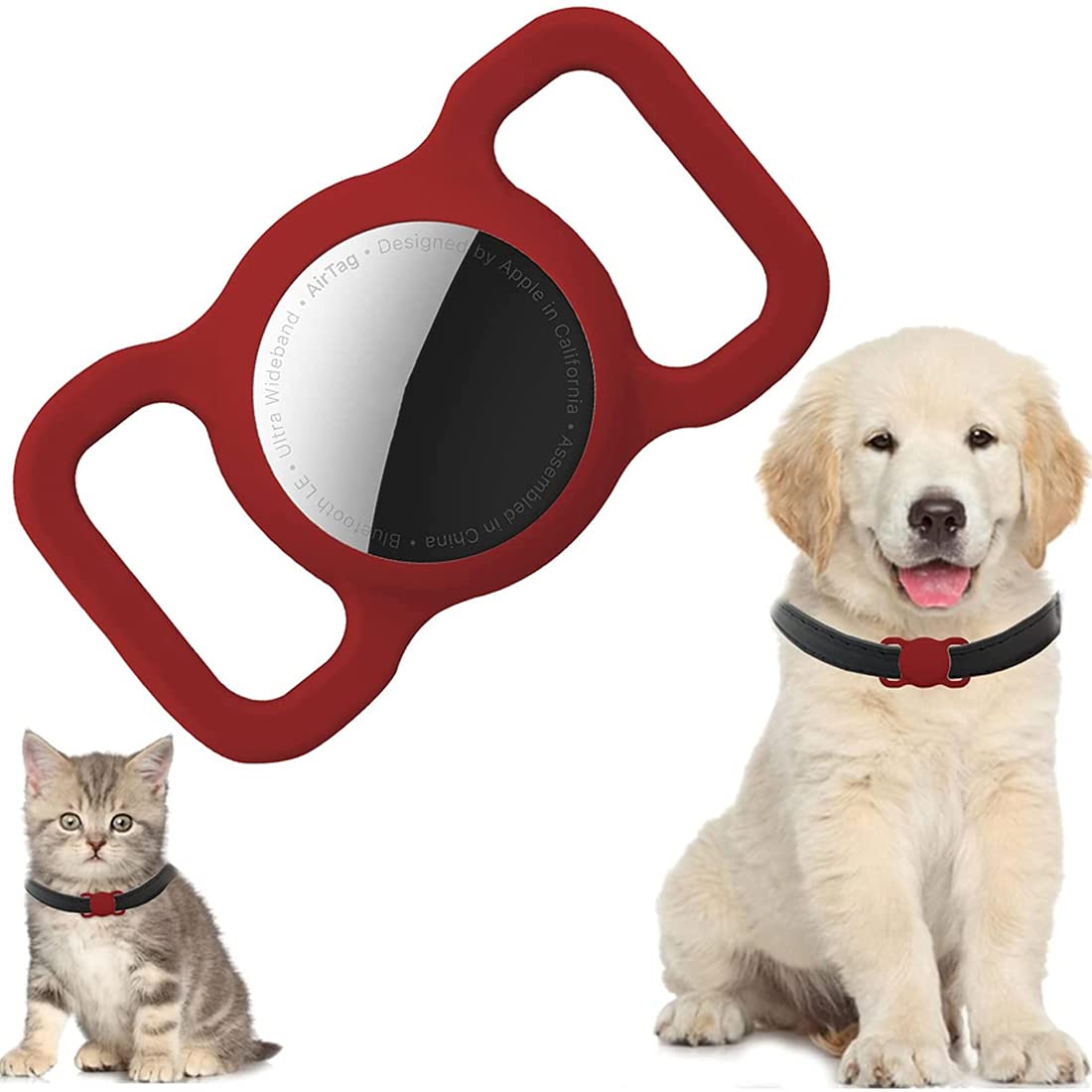 PKQTOP Funda de Silicona para Apple Airtag,Funda de Compatible para Airtag Pet Collar, Carcasa Protectora para Perro Gato Collar — view 9