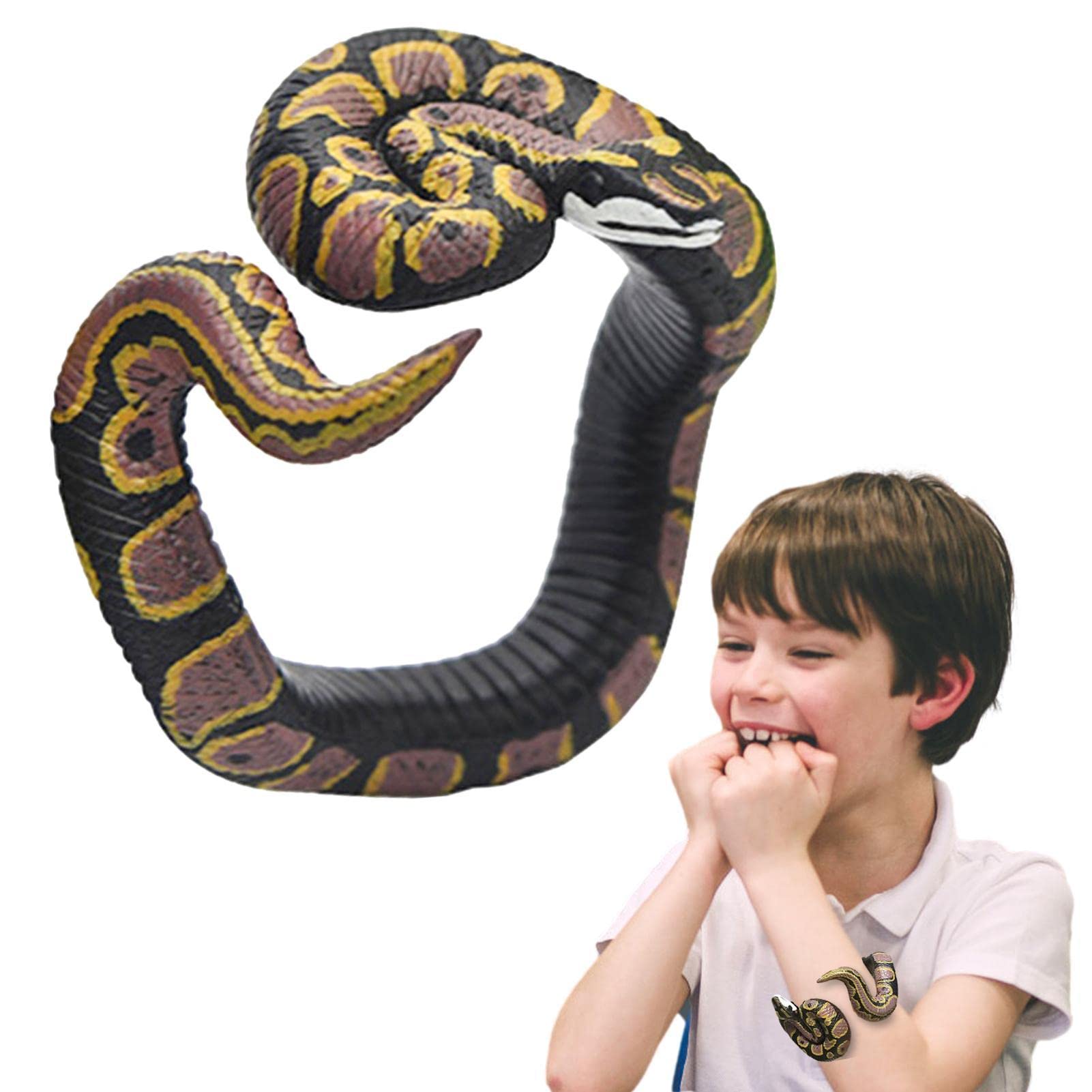 Voiakiu Men's Burma-Python Snake Bracelets For - Pvc Simulation Snake Bracelet, Scary Fake Snake Bracelet Halloween Prank Toys For Adults Teens Supplies