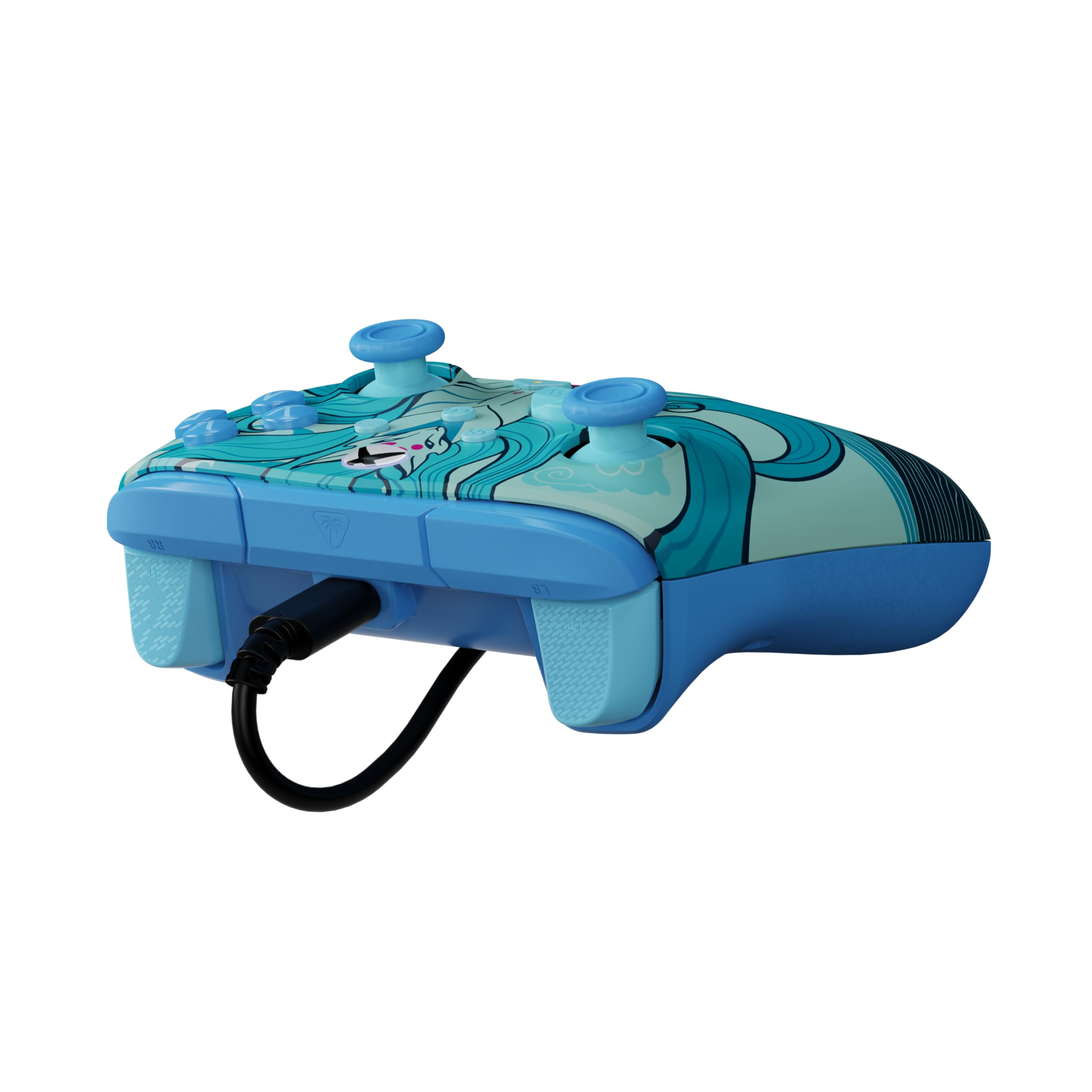Turtle Beach Rematch Advanced Brillo Blue Kitsune Mando de juego con cable. Con licencia para Xbox con botones reemplazables, gatillos ultracortos y controles de Audio