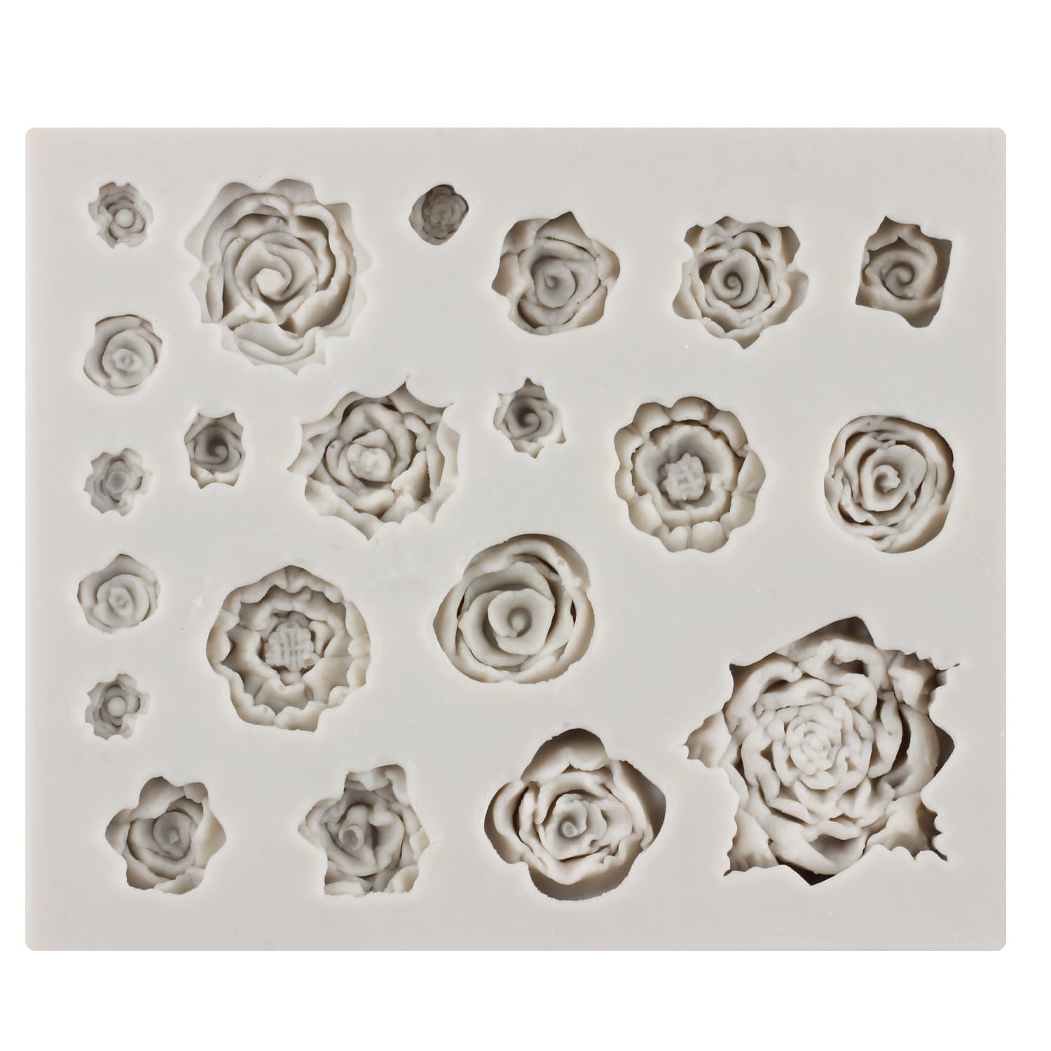 Growtail Set di 6 stampi in silicone a forma di foglie di rosa e