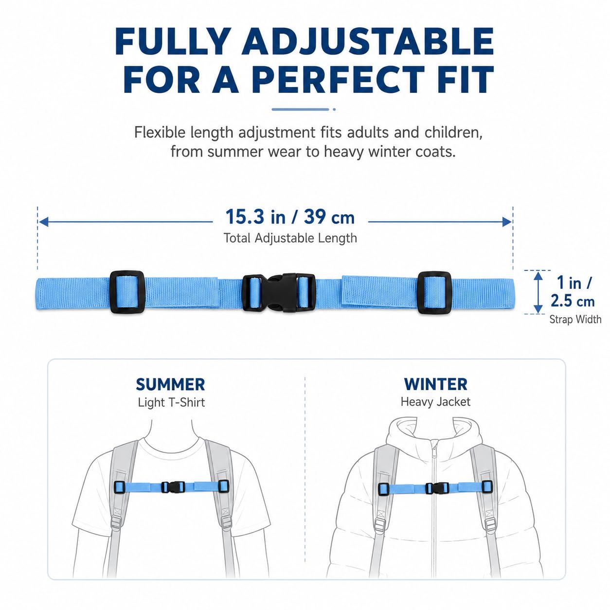 2er-Set Verstellbarer Rucksack-Brustgurt Aus Nylon (2,5 Cm) Mit Schnellverschluss – Universell Passend Für Wandern, Radfahren, Pendeln & Reisen 2er-Set Verstellbarer Rucksack-Brustgurt Aus Nylon (2,5 Cm) Mit Schnellverschluss – Universell Passend Für Wandern, Radfahren, Pendeln & Reisen