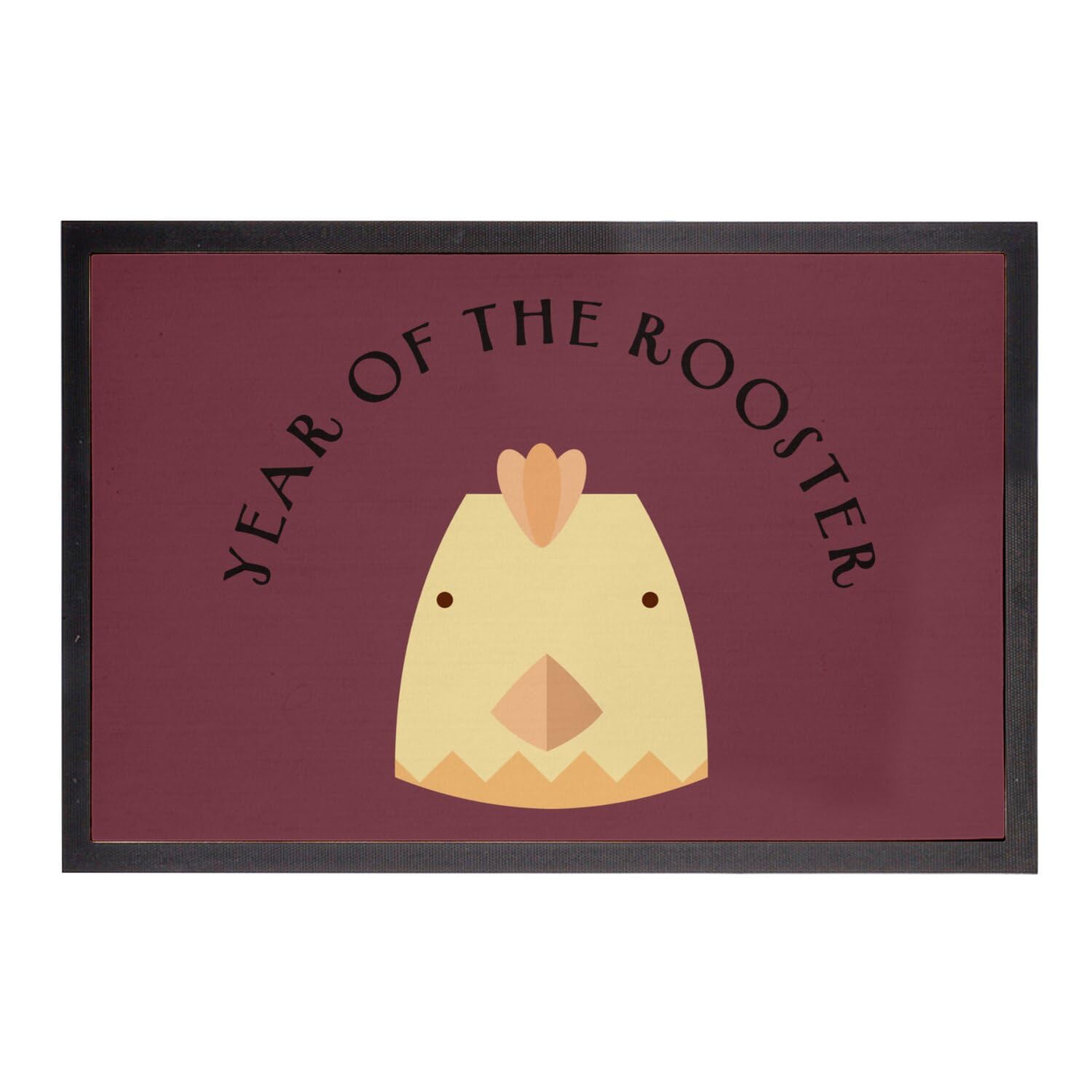 Paillasson Coq rouge pour entrée tapis zodiaque chinois chic 60x40 cm