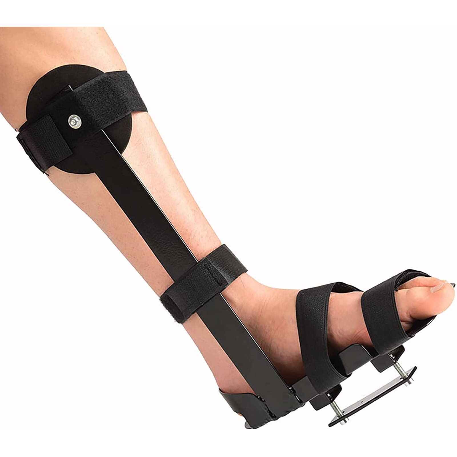 1 Paio Staffe di Fisse Gambe per Cyclette, Staffa di Protezione per Gambe per Pedali di Riabilitazione Multifunzionale con Chiusura in Velcro, Trainer Riabilitativo,Nero