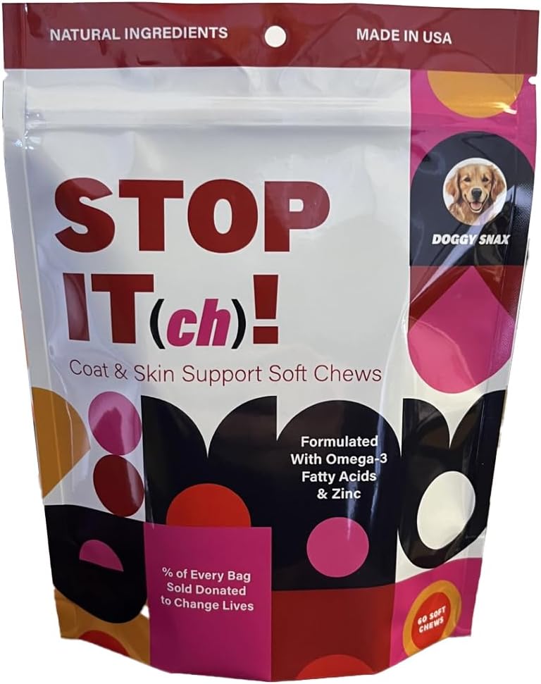 Stop It! Skin and Coat Supplement with Omega-3, EPA and DHA, and Other Ingredients scientifically Proven to Encourage Healthy Skin and a Shiny Coat. May Reduce itching and Scratching.