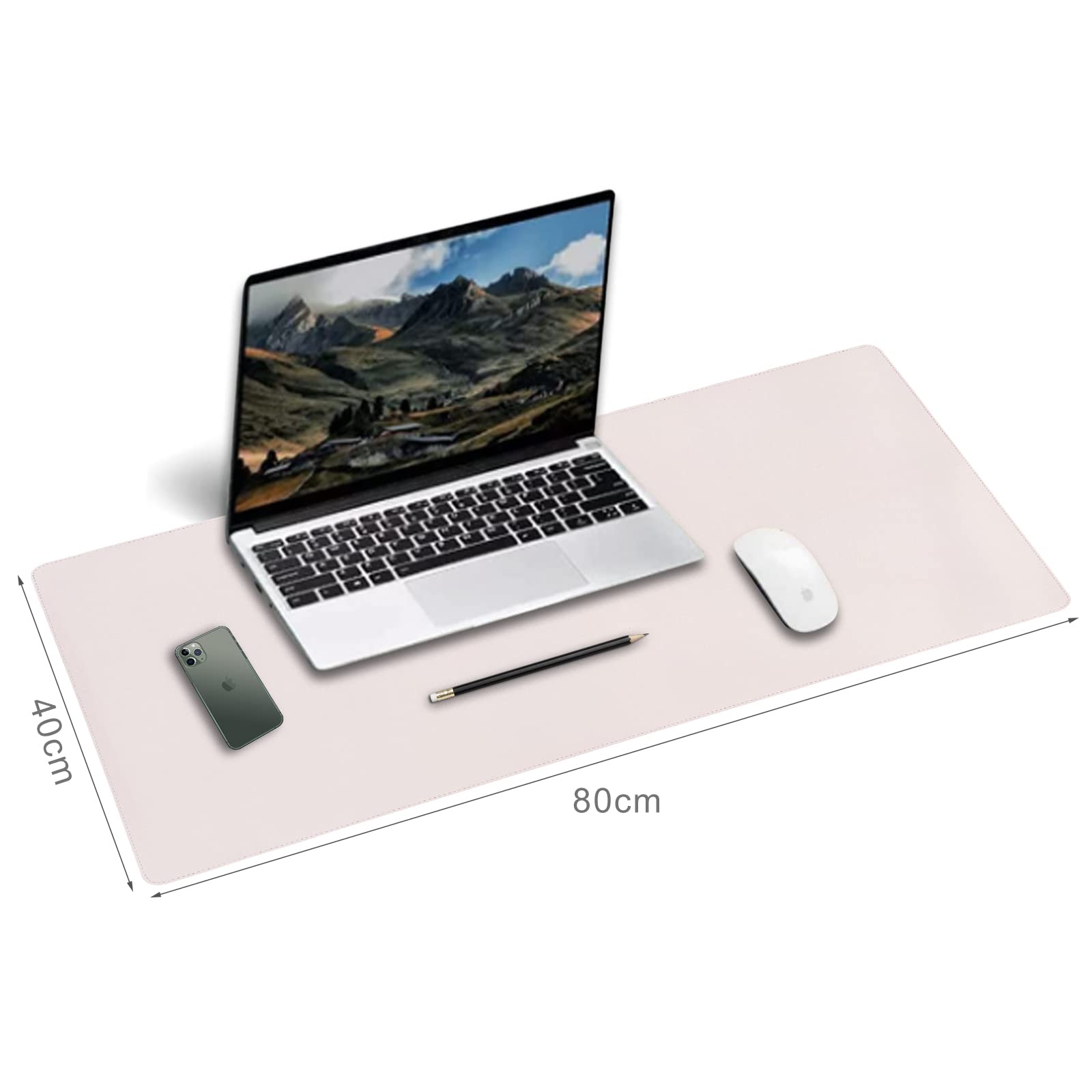 Tappetino da scrivania in pelle, grande protezione da scrivania per mouse, tastiera e laptop, antiscivolo, impermeabile, per casa e ufficio (rosa)