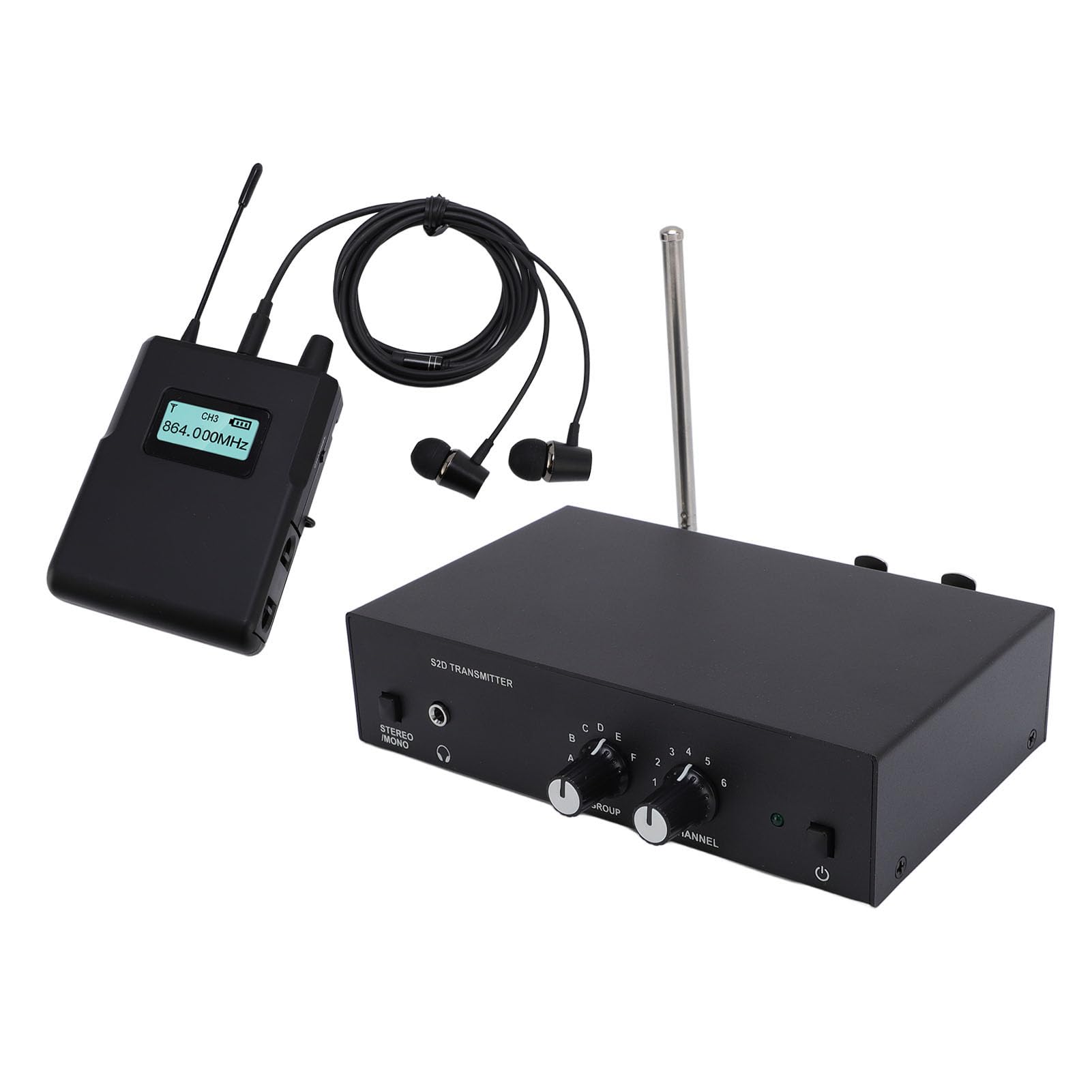 Jectse System Bezprzewodowy IEM, 902 do 928 MHz LCD Wyświetlacz Bezprzewodowy System Monitorowania Ucha do Wydajności na żywo (wtyczka UE)