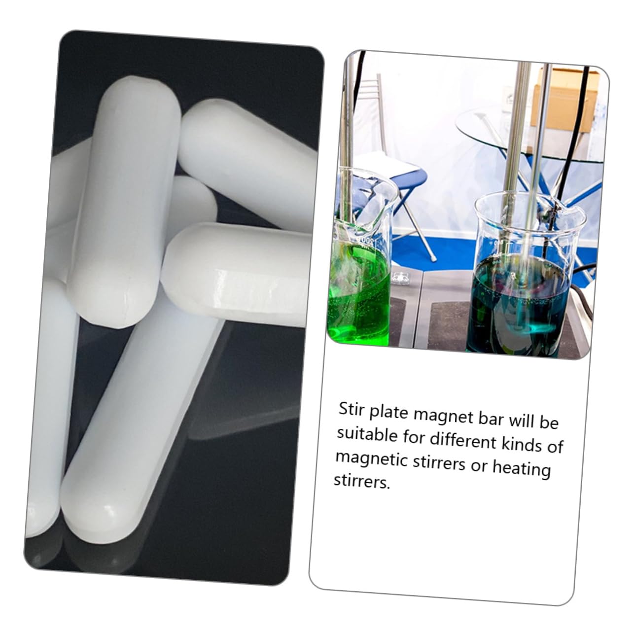 OUNONA 3 Sätze Magnetrührer Gadgets Barren Maschinenmischer Sportköder Handrührer Magnetrührstäbchen Magnetstab Magblox Magnet Stab Rührplattenstab Labor-rührstab Ptfe Weiß 8 Stück * 3