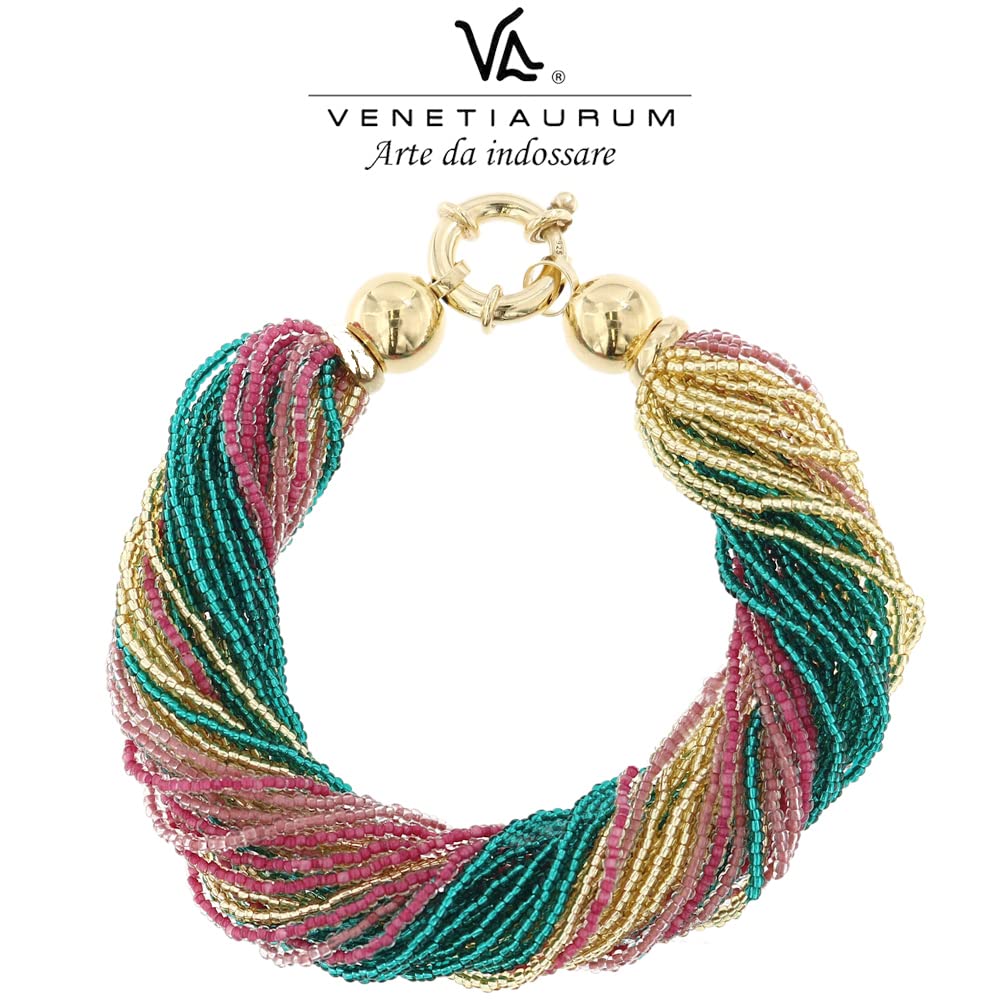 Venetiaurum - Bracciale Multifili per Donna In Vetro e Argento 925 - Gioiello Made In Italy Certificato