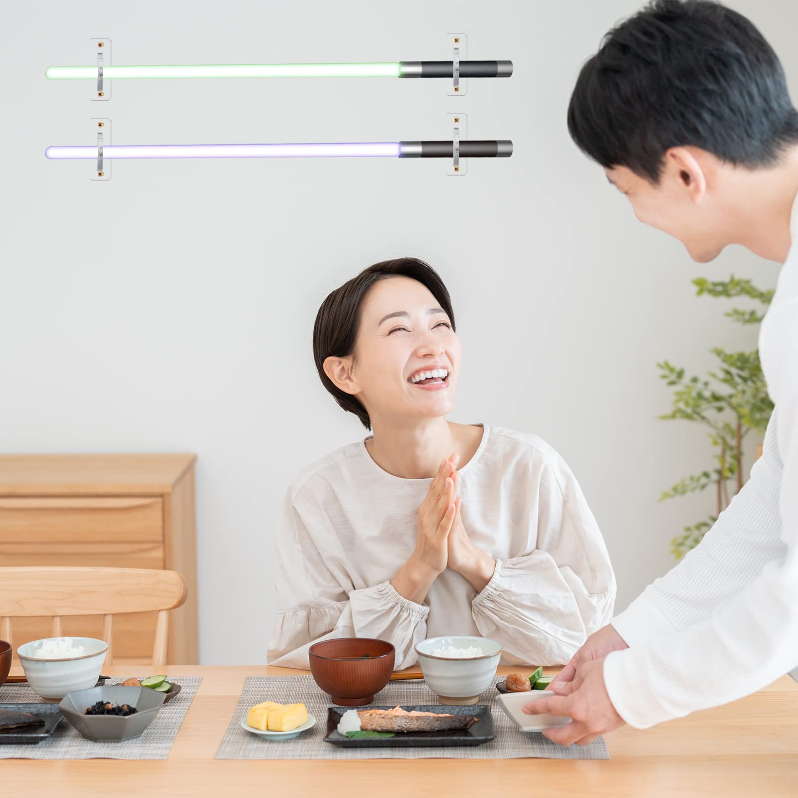 uxcell Soporte de pared para espada, 3 juegos de acrílico para exhibición de sable de luz, soporte de espada para montaje en pared, soporte de pared para espada de sable de luz, transparente