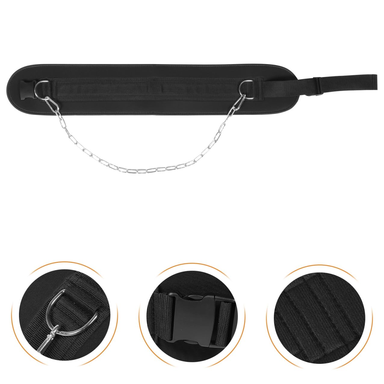 Cintura per Allenamento con Catena Regolabile in Ferro e Nailon, Design Avvolgente per Sollevamento Pesi, Migliora Forza di Spalle, Petto e Schiena, per Weight Training
