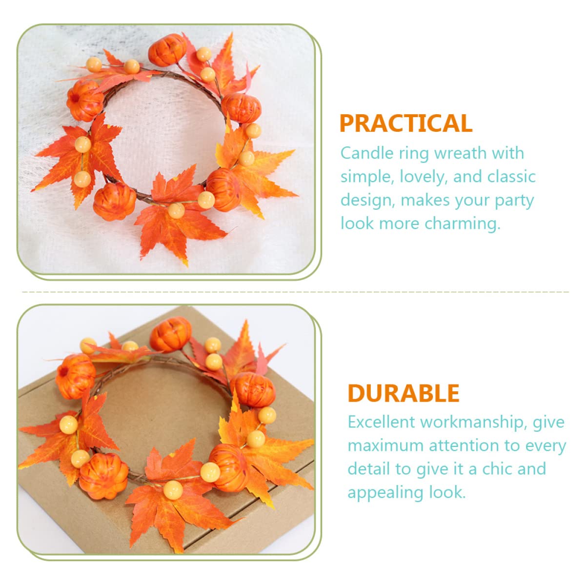 Cabilock 4 Juegos De Velas De Halloween con Forma De Y Hojas De Arce para Decoración De Fiestas De Navidad Y Acción De Gracias (4 Unidades)