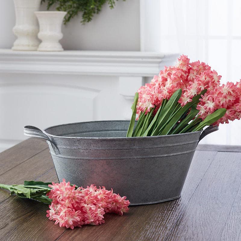 Factory Direct Craft Rustic Weathered Metal Oval Tub | 1 Piece for Holiday, Seasonal Crafting, Decorating and Displaying