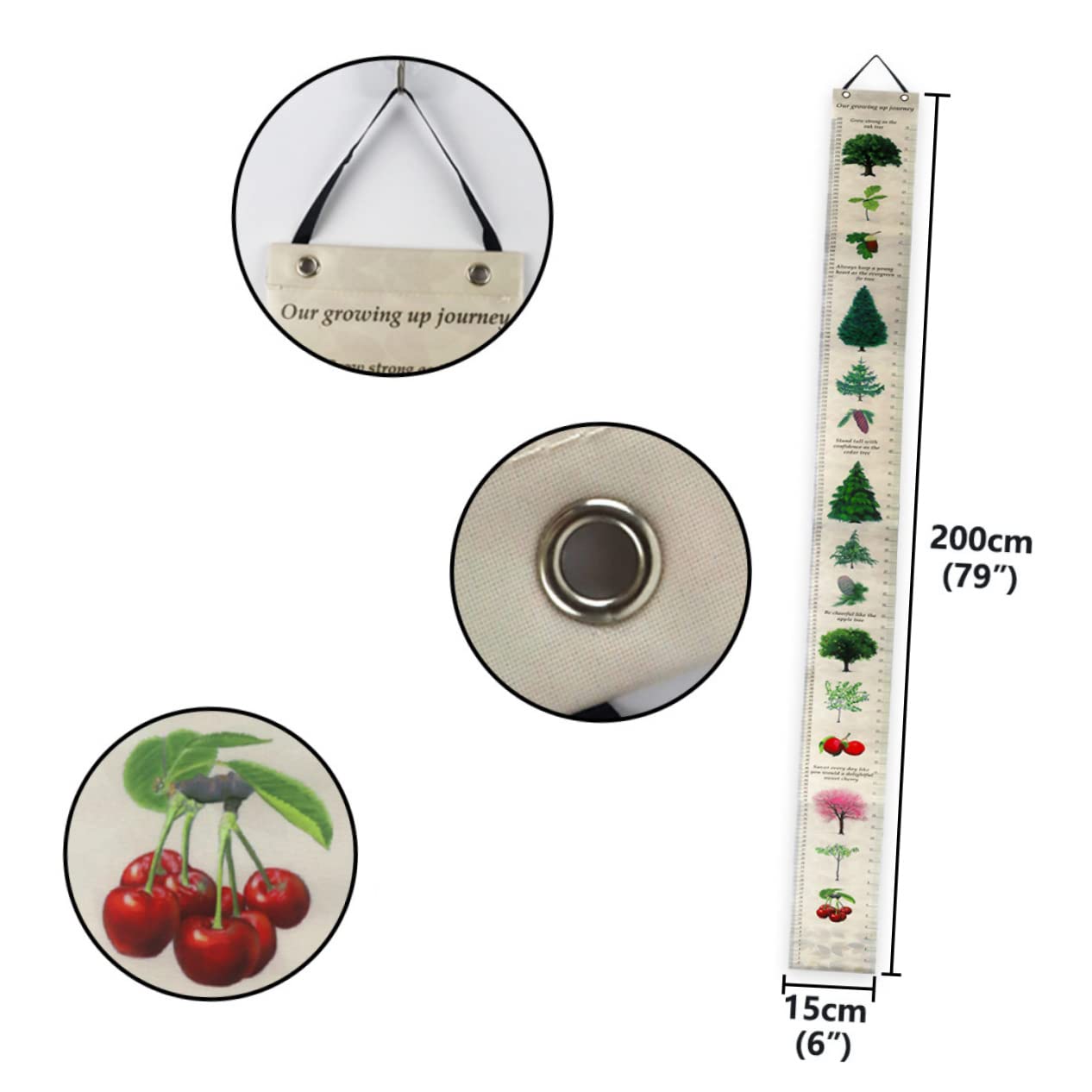 HOODANCOS Growth Chart for Boys and Girls Wall Height Chart Boys and Girls Height Wall Hanging Easy to Measure