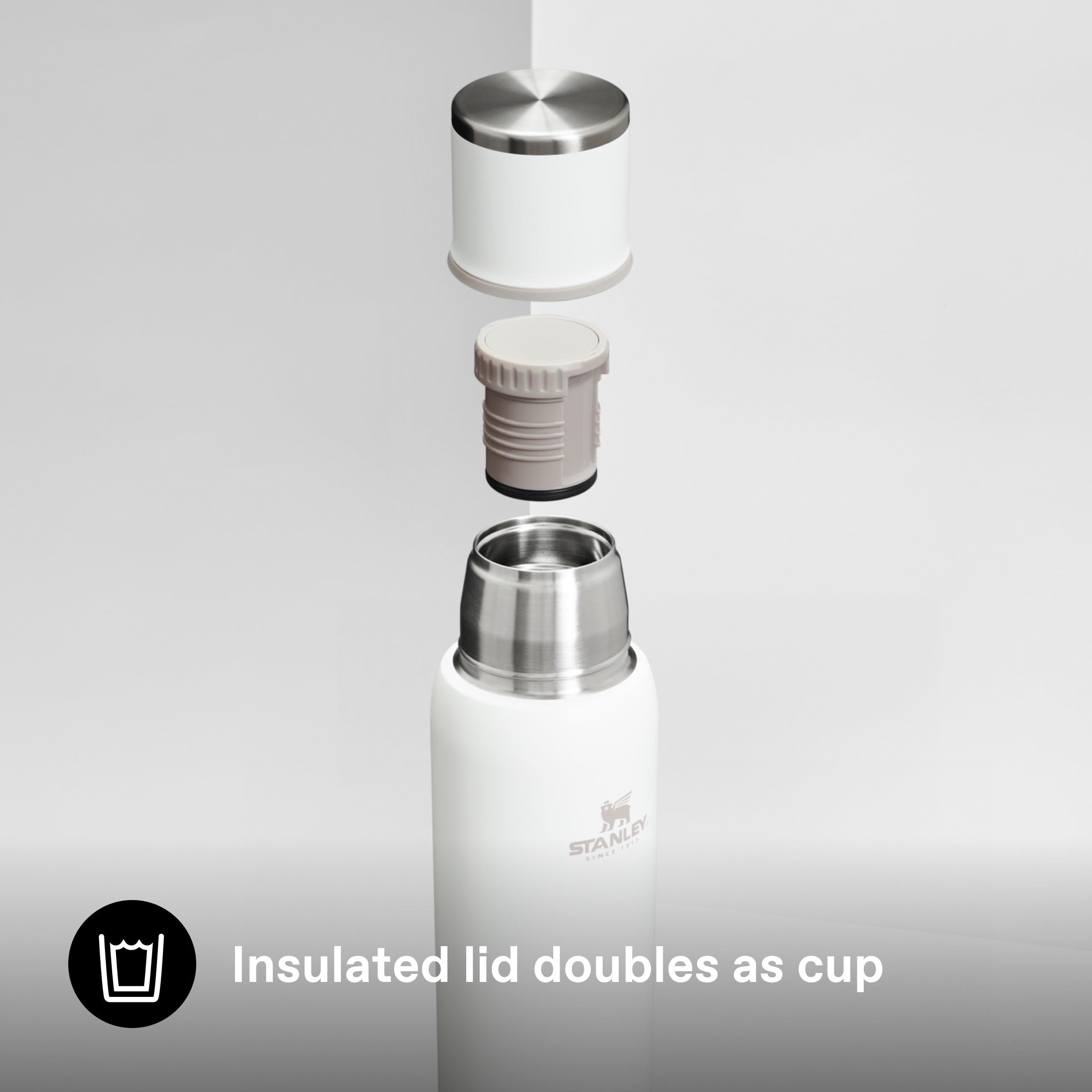 Stanley Adventure To-Go Botella Termica 1.0L - 25 Horas Caliente - 27 Horas Fría - Antifugas - Tapa Aislante - Sin BPA - Tapón Para Servir con Control de Flujo - Apta Para Lavavajillas - Frost