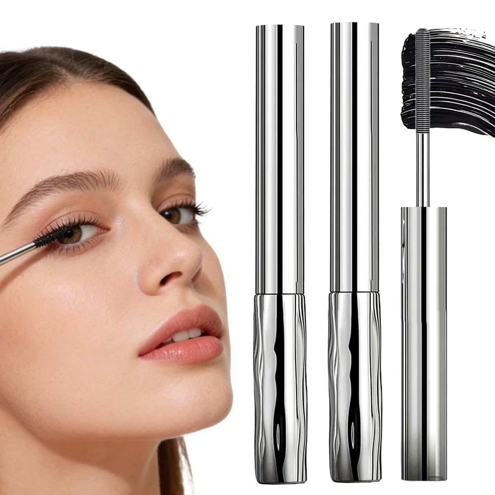 Metal Wand Mascara 2026 New Tubular Eyelash Primer Waterproof Long Curling Mascara Mascara Primer for Natural And Non-Smudged