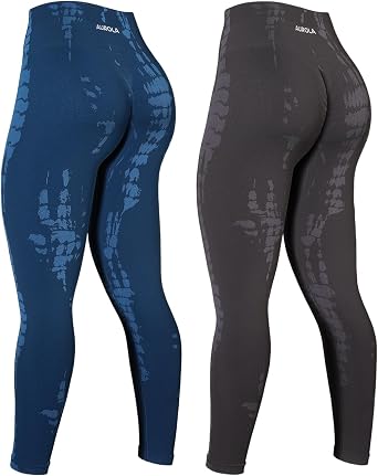 AUROLA Serpent Snake Seamless Scrunch Workout Leggings for Women,Girls Squat Proof Ribbed Thick Active Gym Pants
