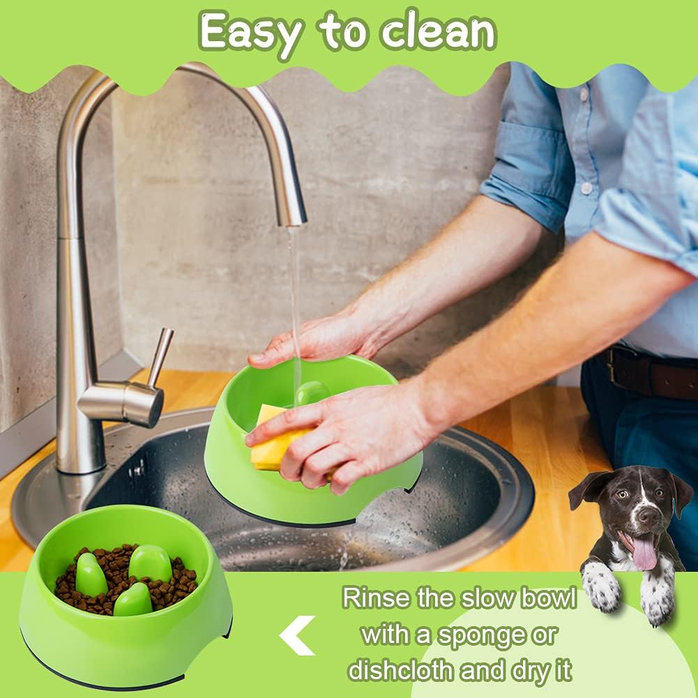 SUPER DESIGN Gobble-Stop Slow Feeder Dog Bowl Slow Eating Anti-Gulp BPA Free Melamine Bowl Fun Interactive Pet Bowl for Dogs Cats Puppies Large - Image 5