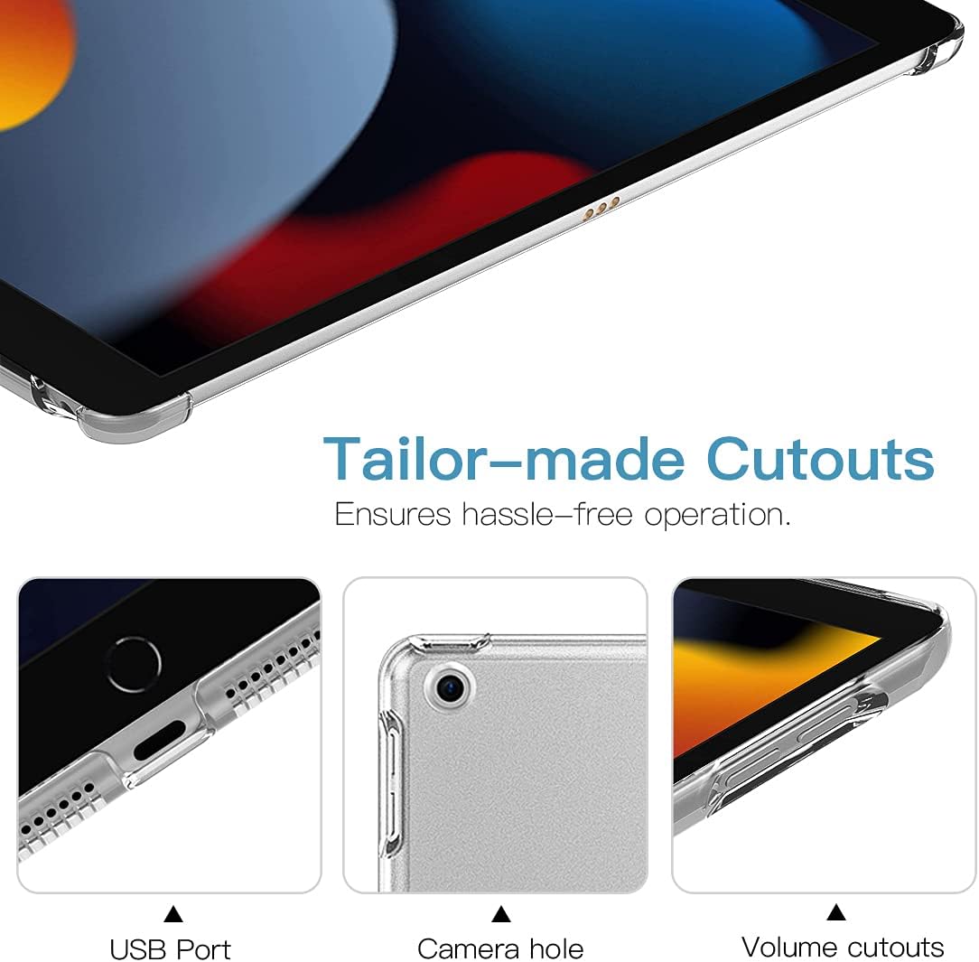 TiMOVO Case for New iPad 9th Generation 2021/8th Gen 2020/7th Gen 2019 (Compatible with Official Smart Cover) - Slim Translucent Frosted Back Shell Hard Case Fit iPad 10.2-inch - Clean Clear