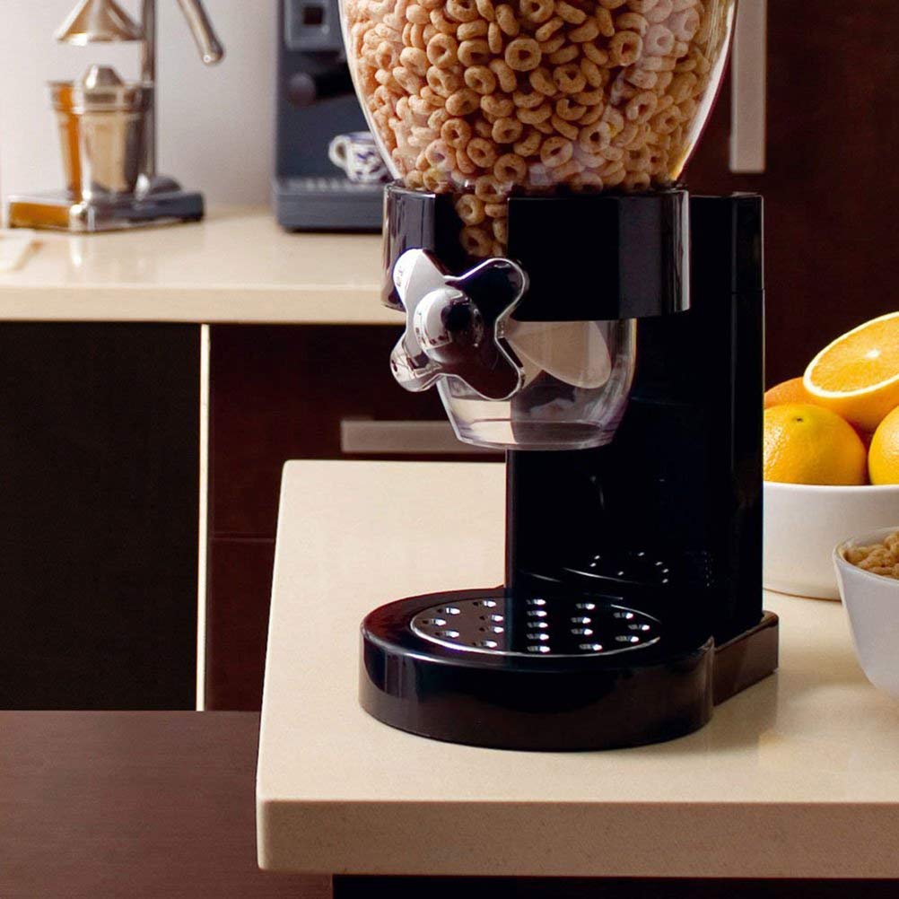 Dispenser Singolo Per Cereali, Contenitore Per Alimenti Secchi Con Design Facile Da Pulire, Adatto Per Cereali Farina D'avena Caramelle Noci Pasta Di Riso Alimenti Per Animali (Nera)