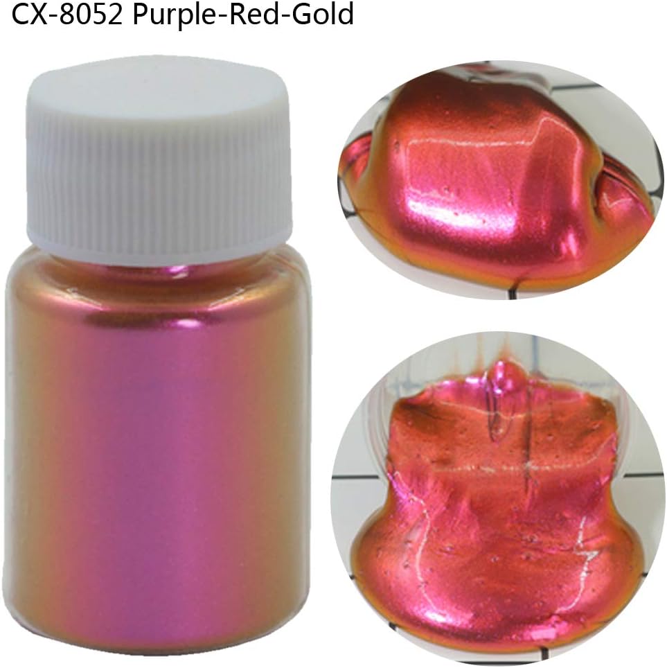 1PCS Mirror Epoxy Resin Color Pigment Mica Powder Pearlescent Epoxy Resin Discolor Powder for Lip Gloss, Slime, Candle, Bath Bomb Dye Colorant