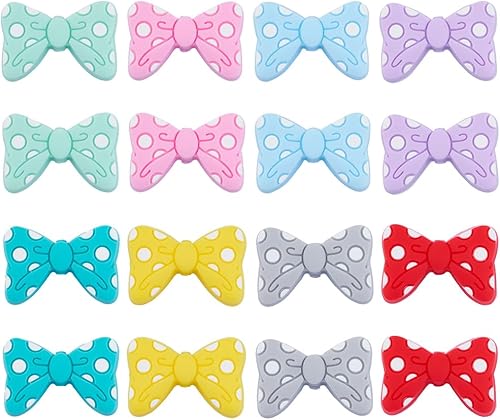 10 cuentas de oso de silicona, cuentas focales de Navidad en forma de oso de Navidad, cuentas focales de Navidad para hacer llaveros, pulseras de