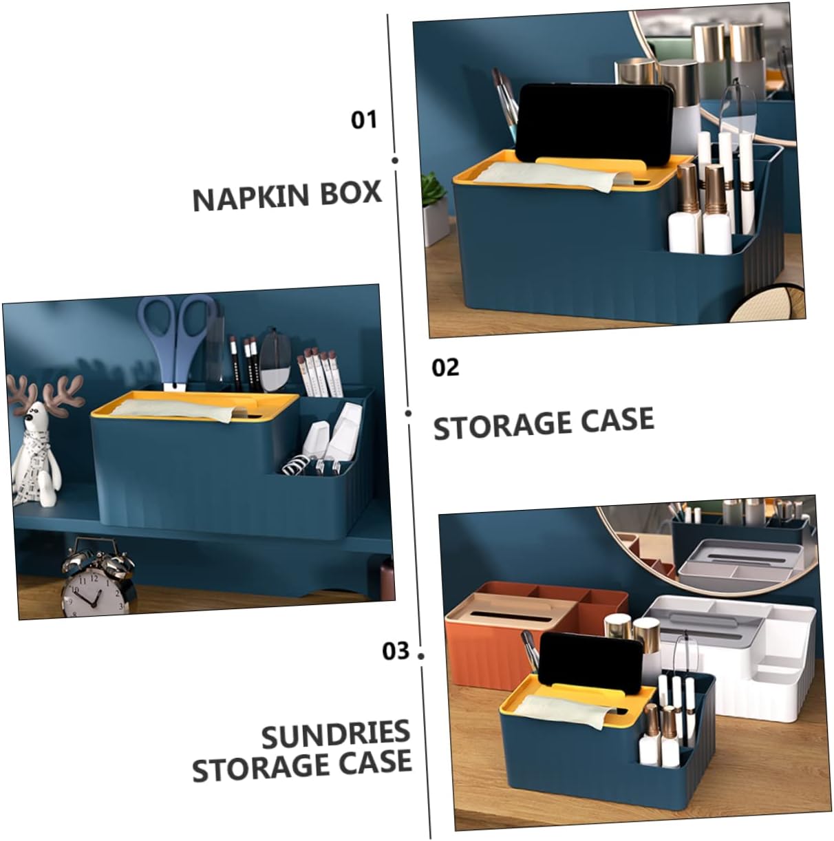 LIFKOME Tissue Holder for Bathroom Boxes of Tissues Storage Box Cover Multi-Functional Plastic Easy to Carry Wide Opening