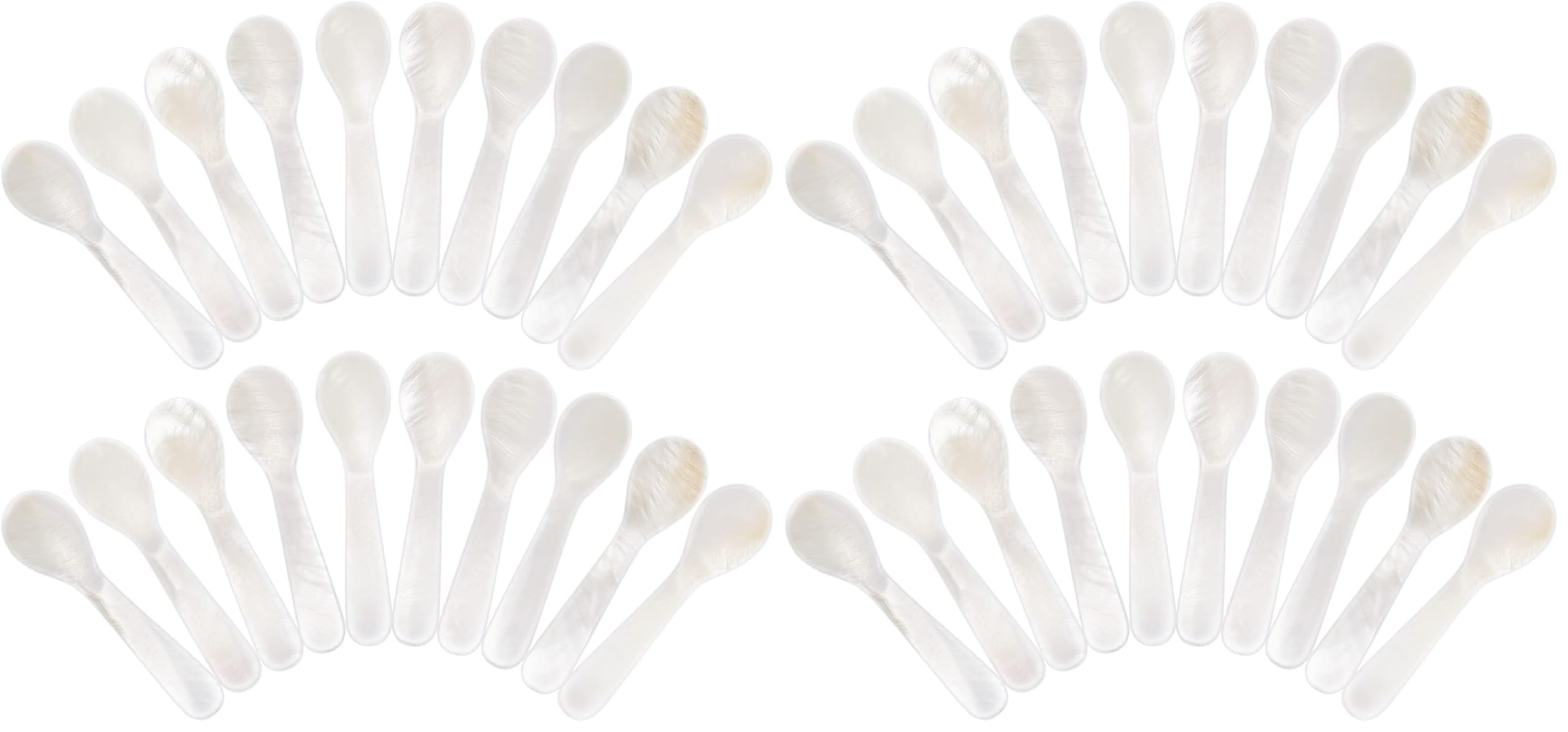 Patelai 20 Pieces Mother of Pearl Caviar Spoons Round Handle, 7cm/2.75 Inch