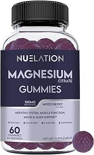 Magnesium Citrate Gummies 100mg 60 Servings. Mixed Berry Flavor Magnesium Supplement. Calm Magnesium Gummies for Adults, Pure Magnesium Calm Gummies. Sleep, Mood & Muscle Functions Support