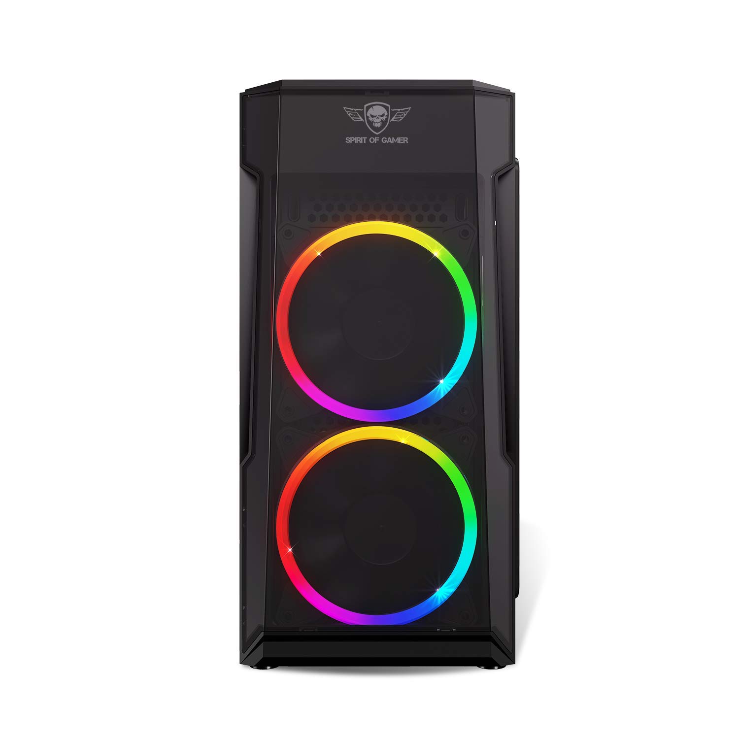 Spirit Of Gamer - DEATHMATCH 3 - Case PC Gamer Matx/ITX Case - 2 Ventilatori LED RGB Indirizzabili da 120mm - Pannello Frontale E Laterale in Acrilico per Ufficio - ASUS Aura/MSI Mystic/ASROCK 3Pin