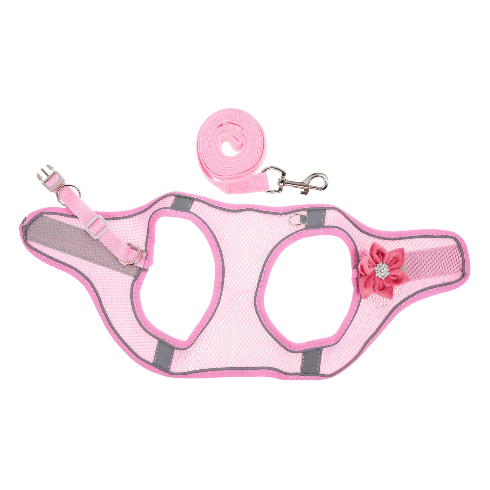 SUPVOX 4sets Per Cane Traspirante e Riflettente Con Guinzaglio Estivo Per Passeggiate All Aperto Design Adorabile Con Strass Taglia Media