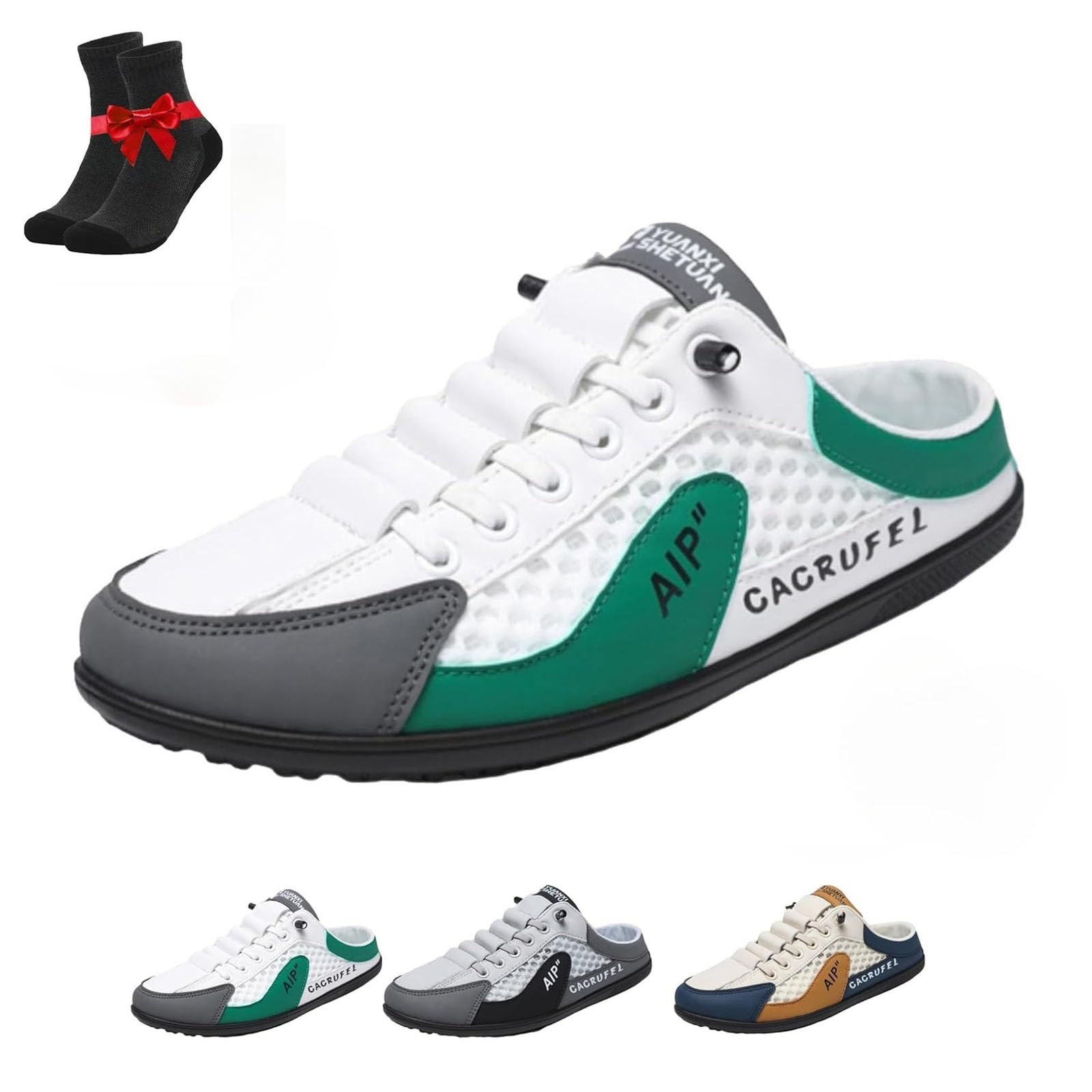 Pumio Pantofole sportive estive da uomo slip-on, scarpe slip-on da uomo senza schienale, scarpe da ginnastica senza schienale in rete traspirante, sabot
