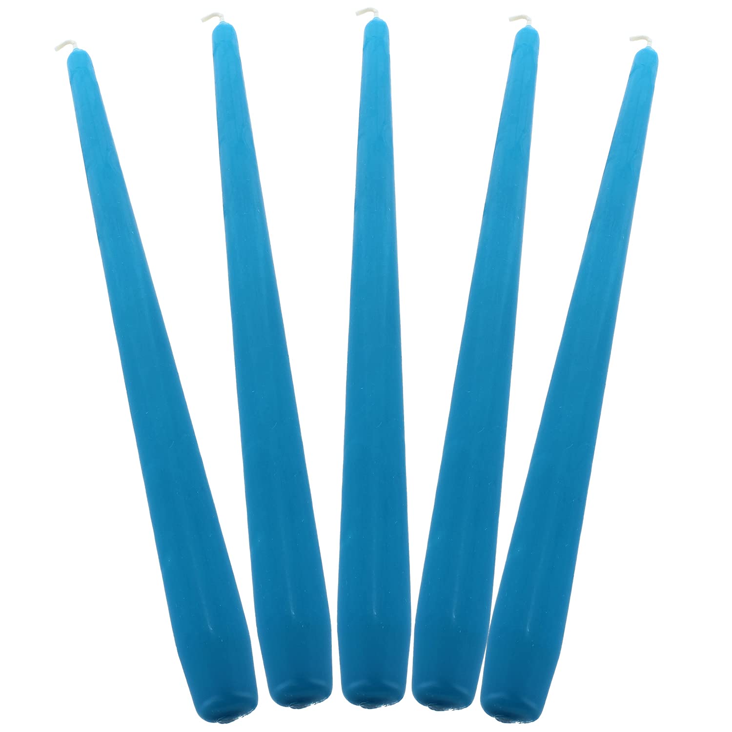 Deli Supplies Dinner Party Christmas Table Decor Bistro Candles Non Drip Tapered 9” 24cm Tall Taper Candle 7 Hour Burn Time Smokeless and Dripless Quality Wax (Turquoise, 5)