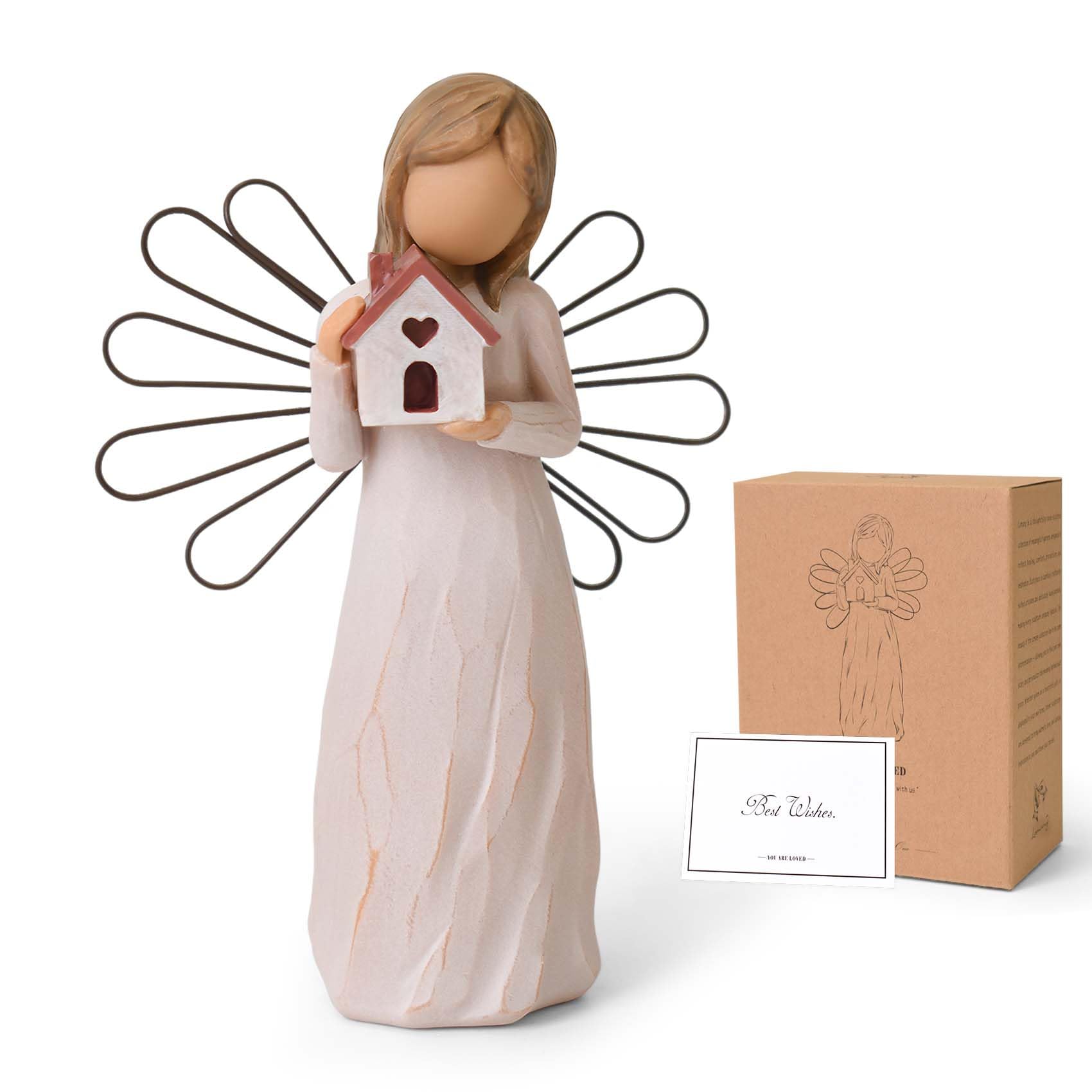 Nouveau propriétaire cadeau : ange gardien d'art peint à la main