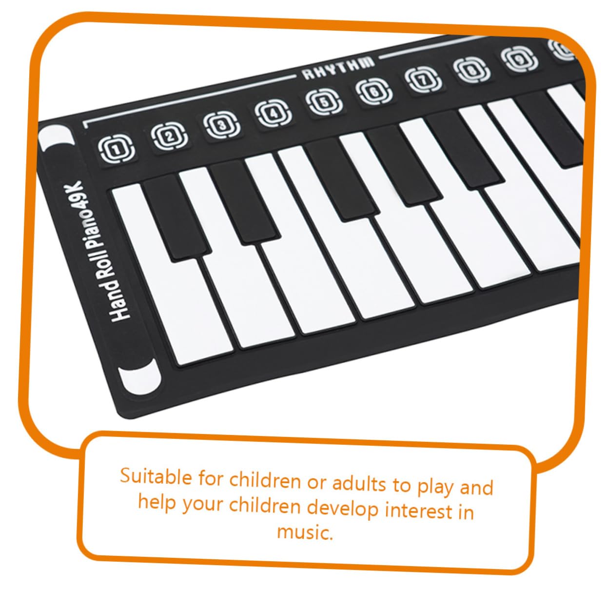 ibasenice Pianoforte Elettronico Portatile Pieghevole Arrotolabile a 49 Tasti in Silicone Bianco per Principianti e Ragazzo Ragazza, Tastiera a Mano Compatta e Trasportabile per Musica