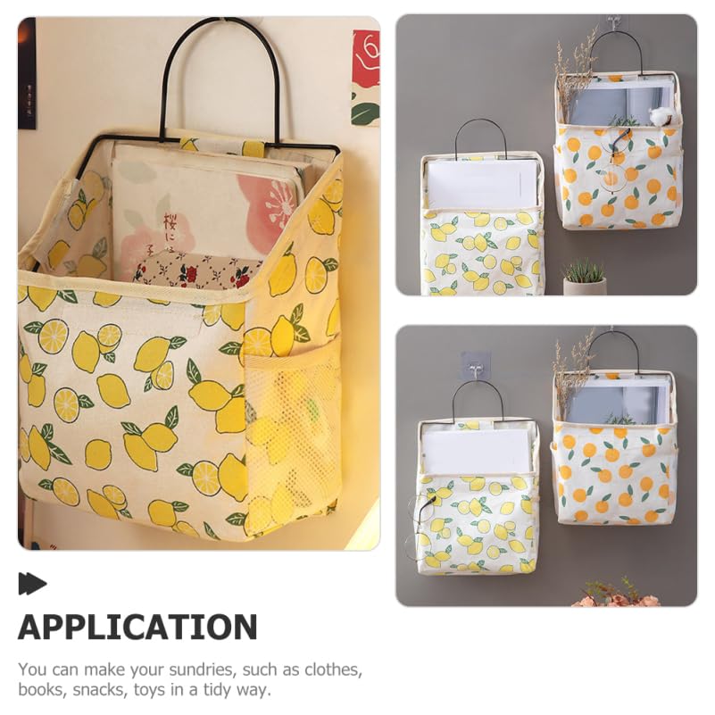 PRETYZOOM 2pcs Hanging Organizer Storage Bag Large Capacity Dorm Storage Pouch for Bedroom Bathroom Cloth Material Sundry Organizer for Tidy Living Space