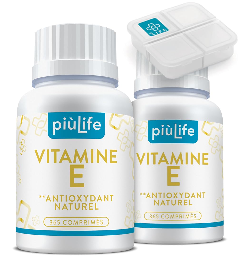 Vitamine E Pure, 120mg Par Dose, 178UI, PiùLife – 730 Comprimés | Complément Ali