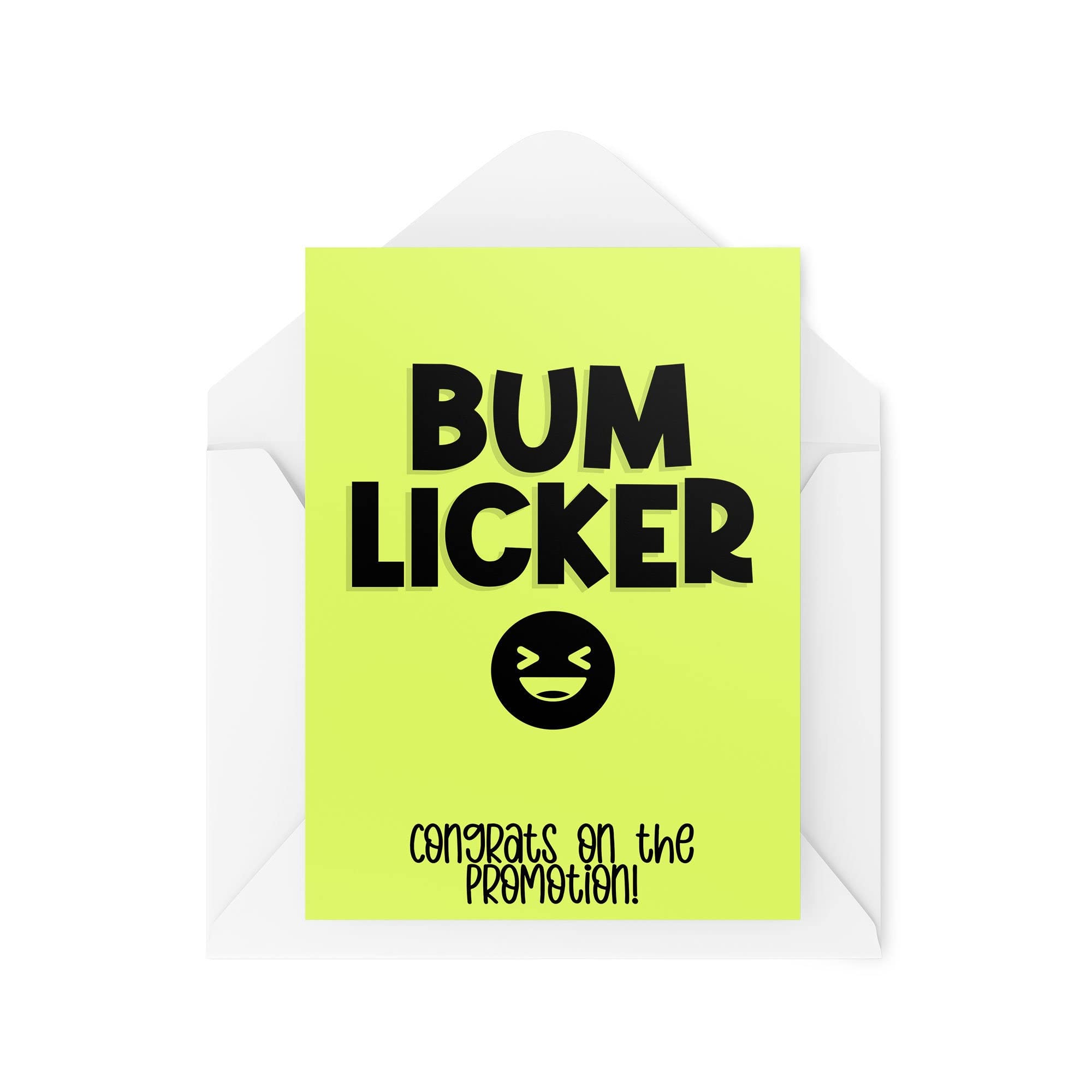 Tongue in Peach Schede promozionali divertenti | Bum Licker Congratulazioni sulla scheda di promozione | Colleague Co Worker Work Office Bestie Joke Novità | CBH964