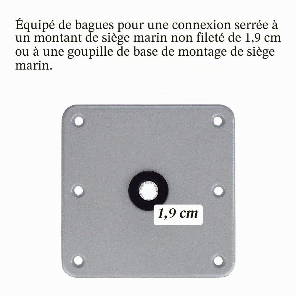 Base de siège de bateau avec pivot, en alliage d'aluminium antidérapant, base robuste pour sièges de bateau, siège de capitaine et sièges de pêche pour une utilisation en mer (1)