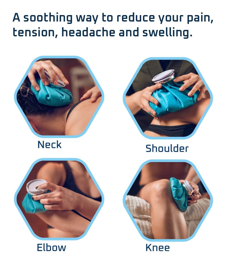 Madison Ice Bag for Cold Hot Water Bag Pain Relief Ice Pack Gel Bag for First Aid Injury for Neck Knee Cold Therapy Back Shoulder,Waist Pain Relief- 1 Pcs - Multi Color 2
