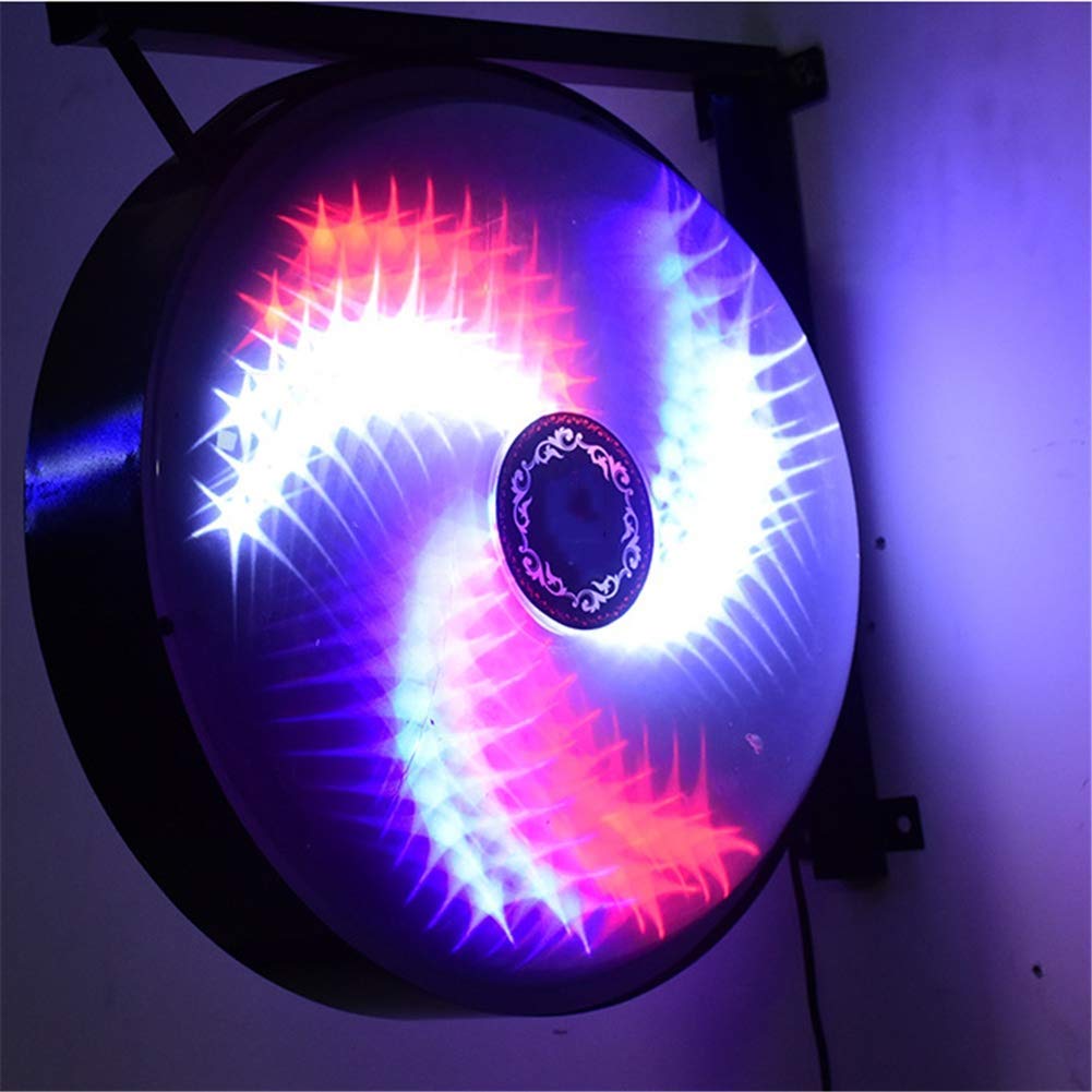 Pole Light, 17"/23 Windmill Style Barber Pole Light Illuminante Rotante LED Rosso Bianco Strisce Blu Lampada da Parete per Parrucchiere Negozio di Barbiere Segno 45 * 45 cm