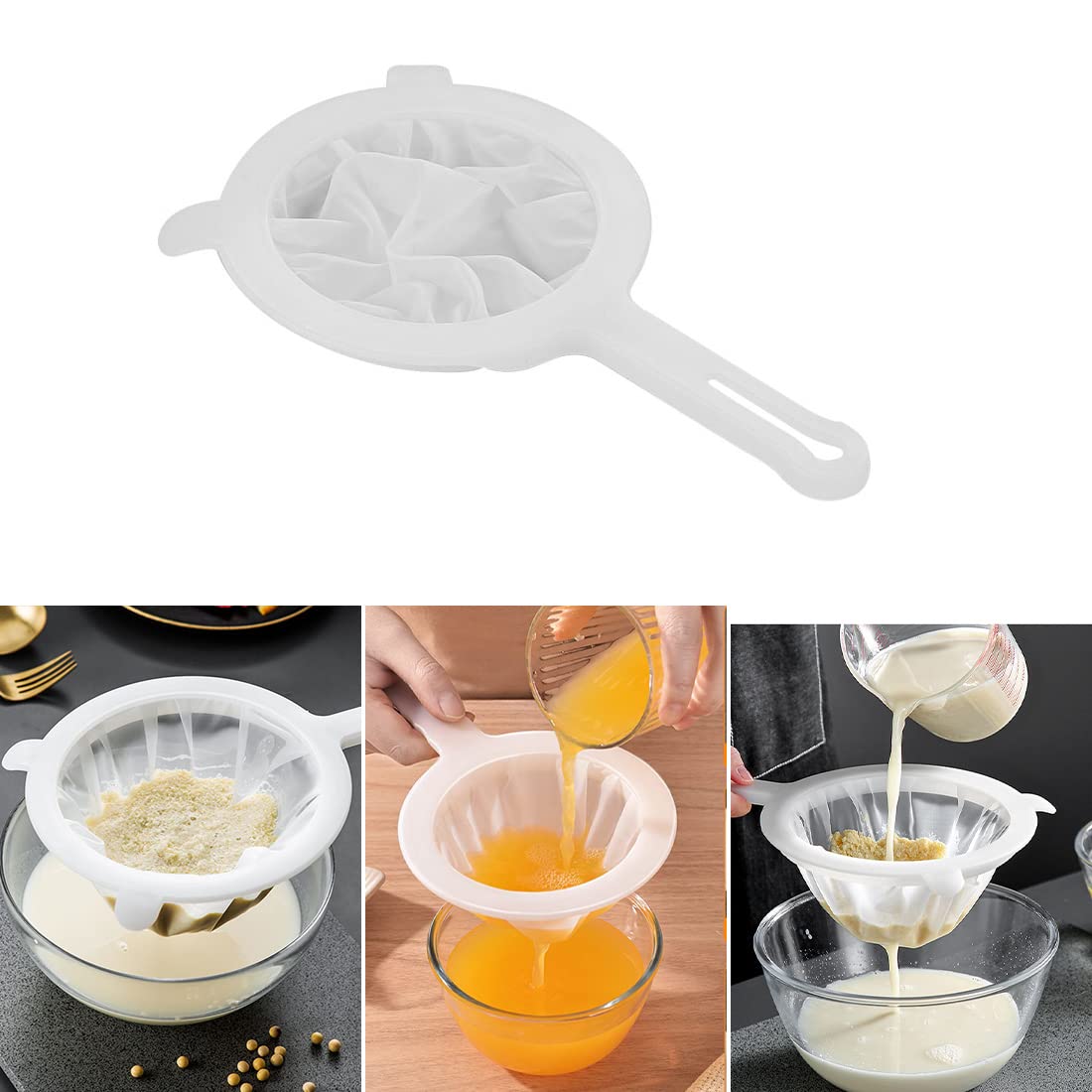 Tamis De Cuisine Plastique 11cm - 100 Mailles - Nylon Alimentaire - Pour Filtrage Lait De Soja, Purées